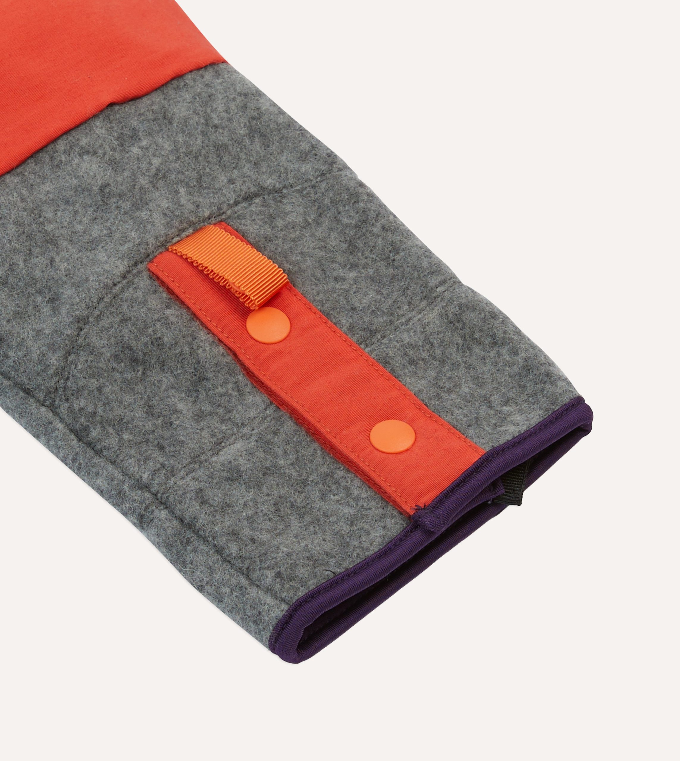 Elmer Grey and Orange Eco Cover Fleece Mitten - Image 3
