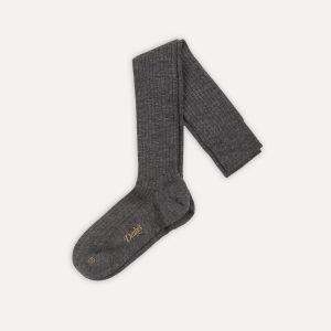 Grey Wool Over-The-Calf Socks