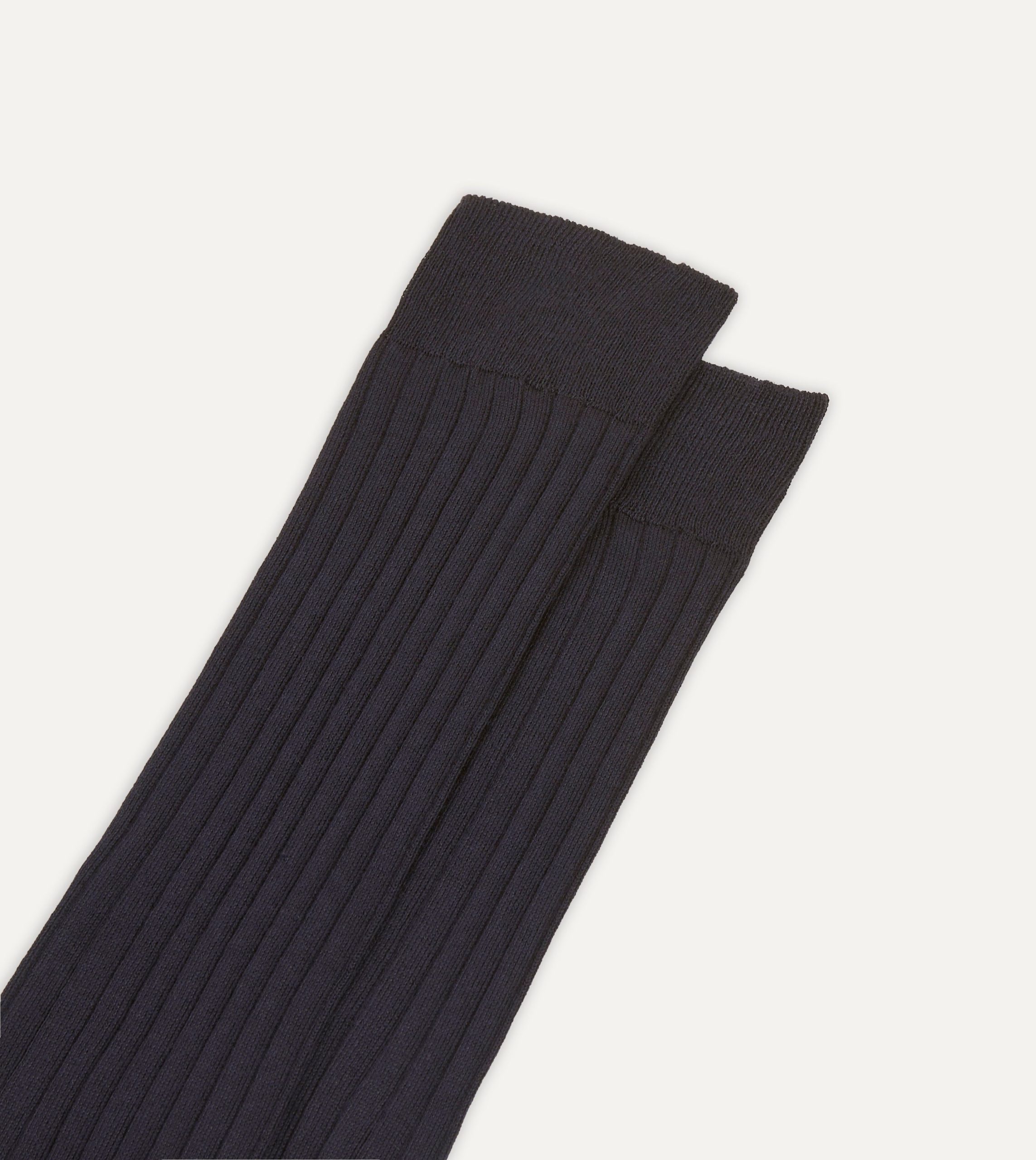 Dark Navy Cotton Over-the-Calf Socks - Image 3