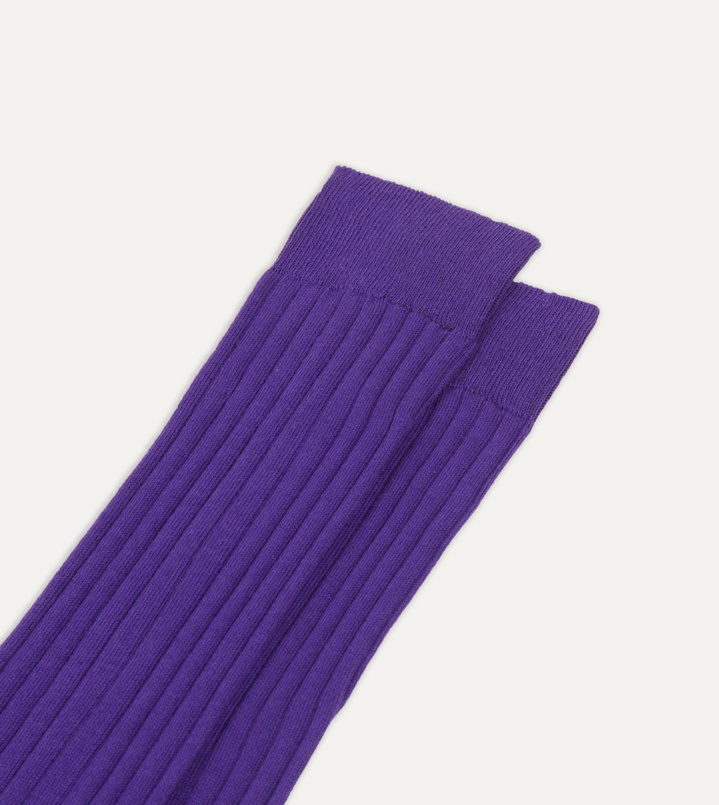 Purple Cotton Over-the-Calf Socks - Image 3