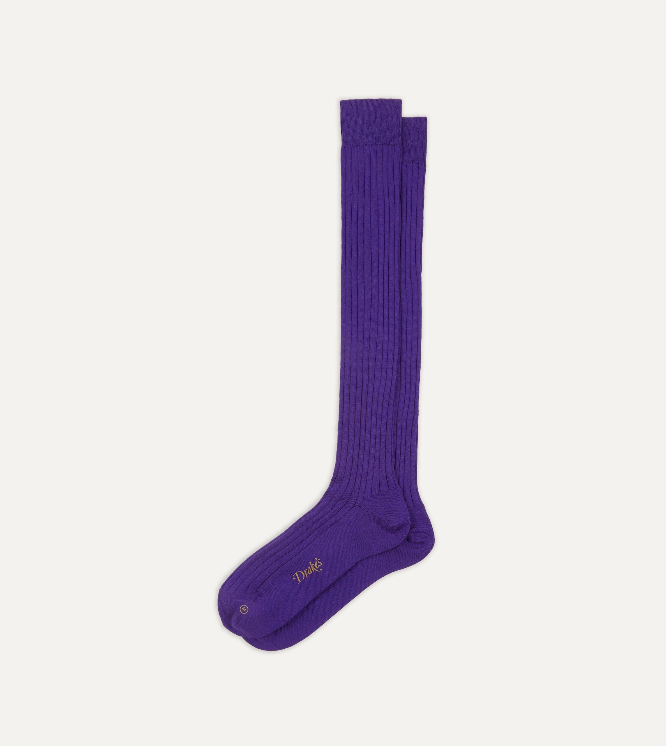 Purple Cotton Over-the-Calf Socks - Image 4