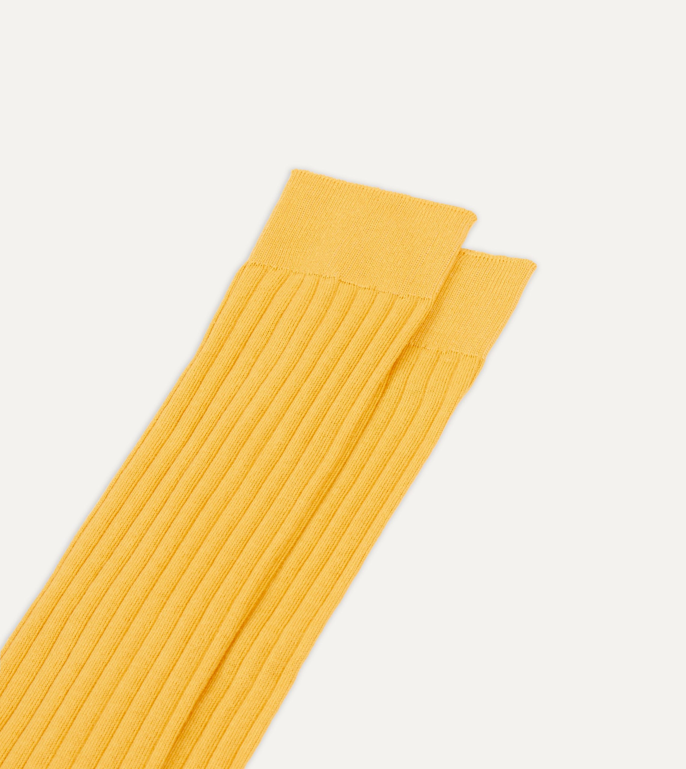 Yellow Cotton Over-the-Calf Socks - Image 3