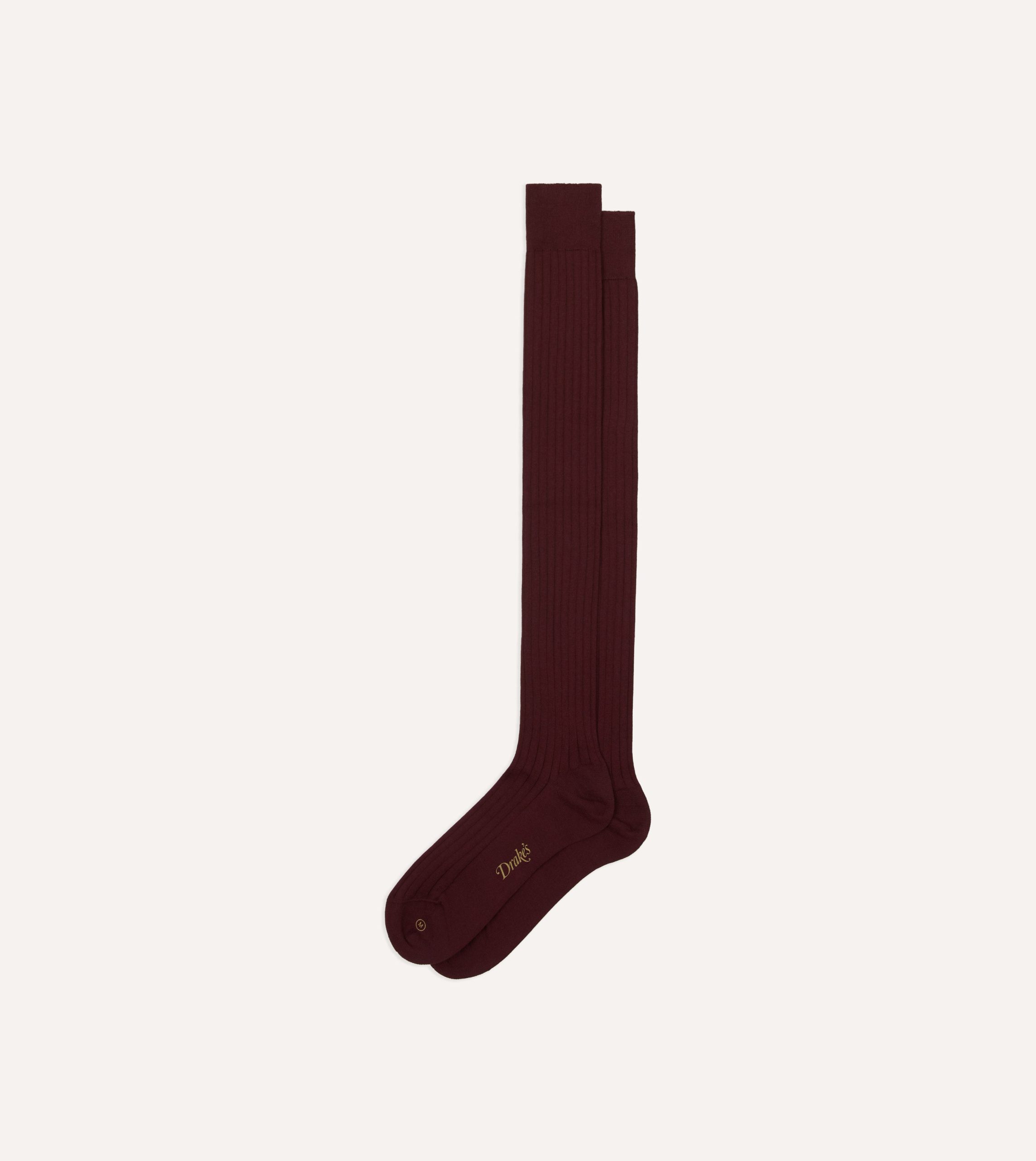Burgundy Cotton Over-the-Calf Socks - Image 4