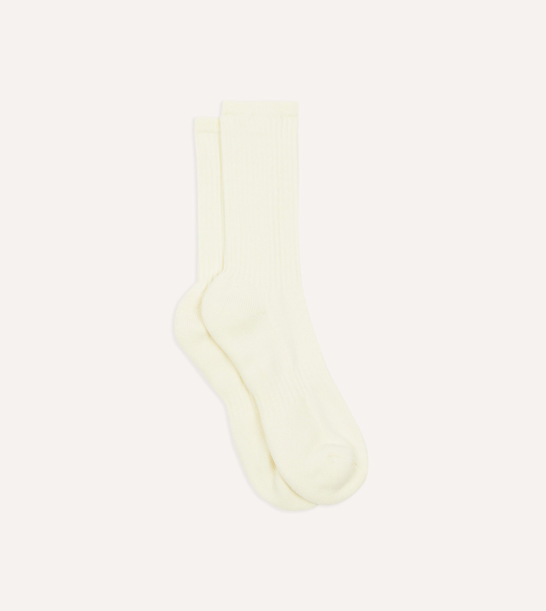 Ecru Cotton Sports Socks