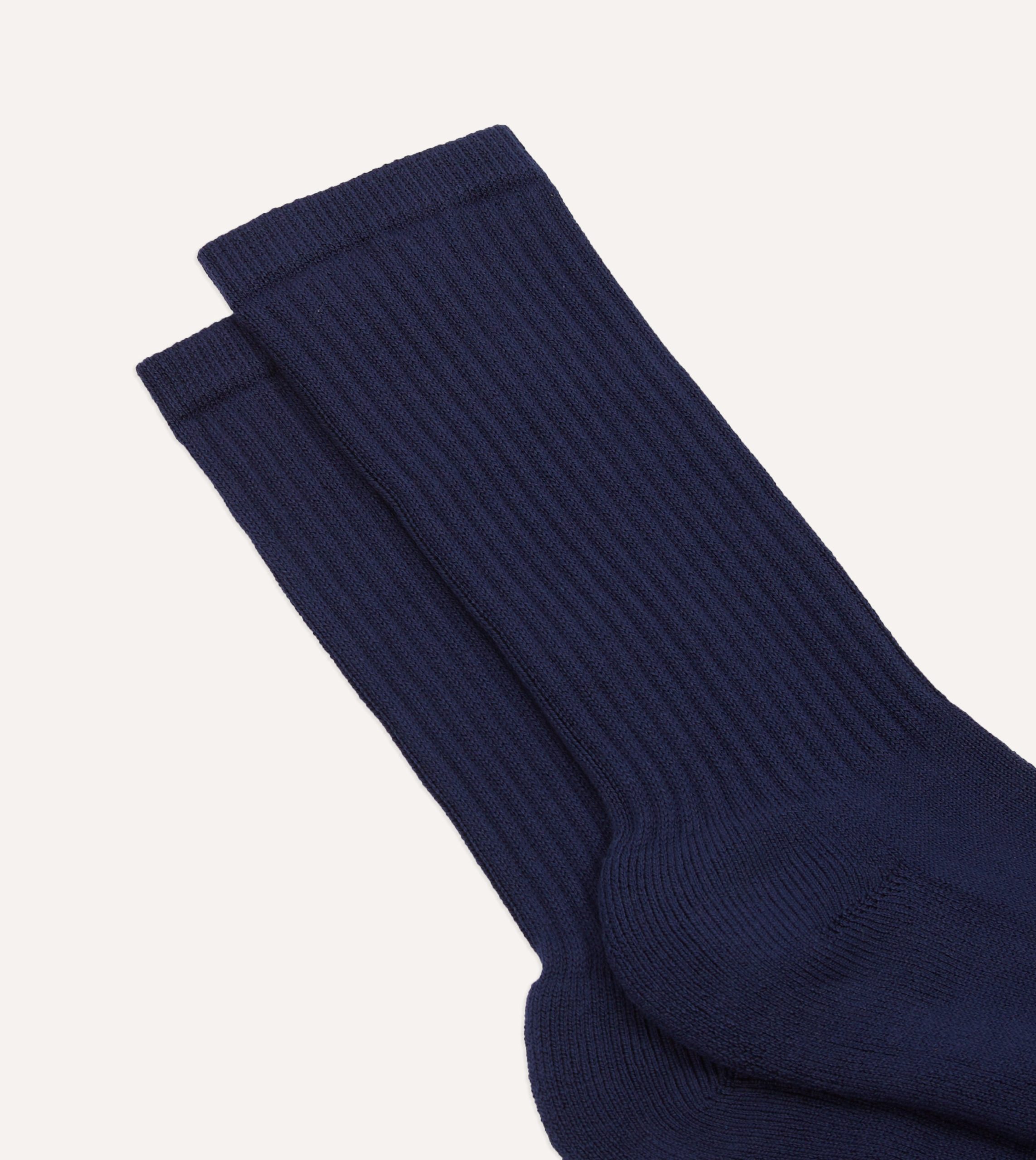 Navy Cotton Sports Socks - Image 3