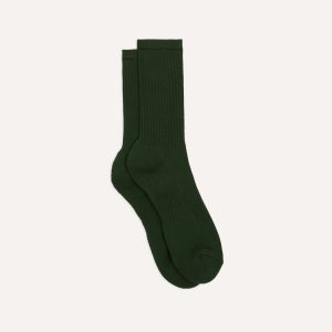Forest Green Cotton Sports Socks