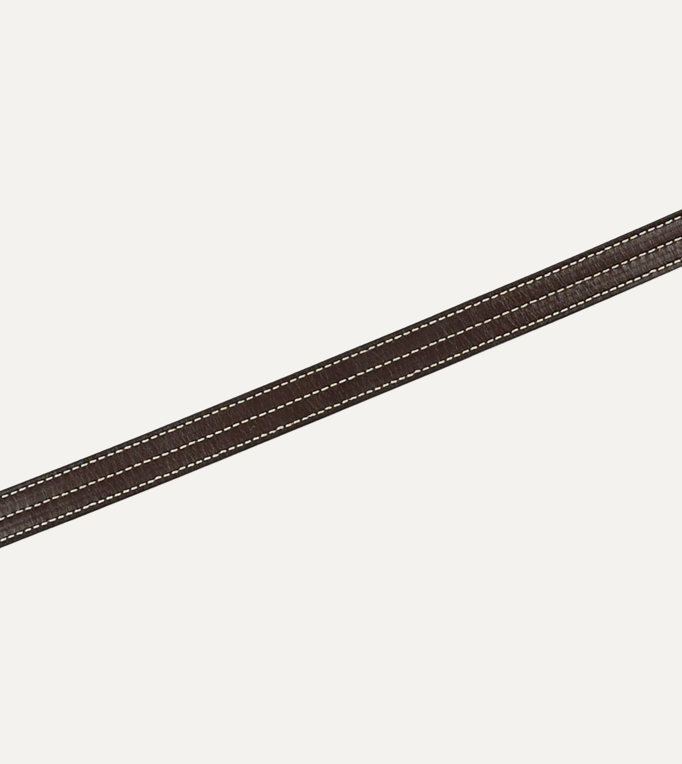 Yuketen Dark Brown Triple Stitched Leather Belt - Image 3