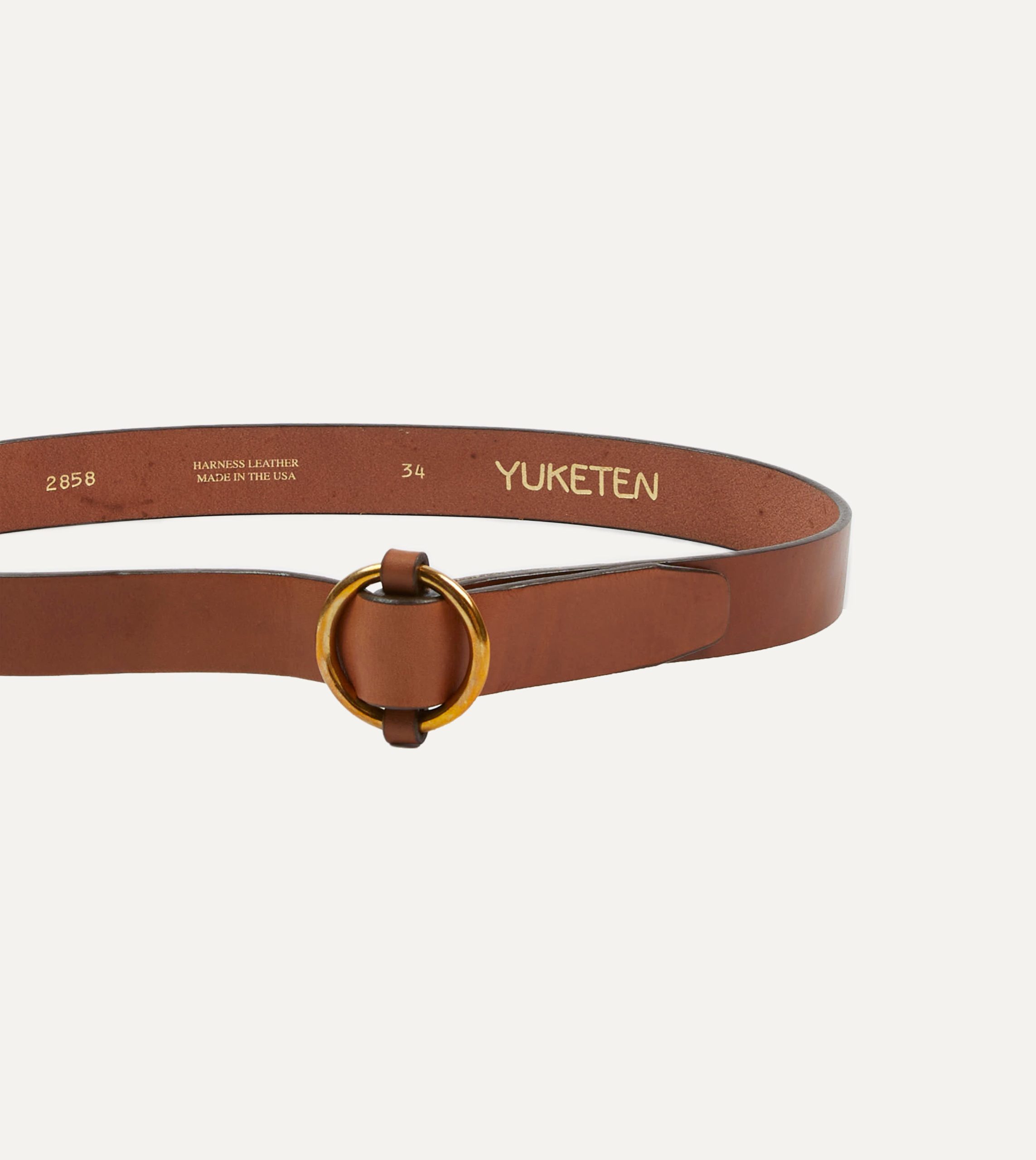 Yuketen Brown Ring Leather Belt - Image 4