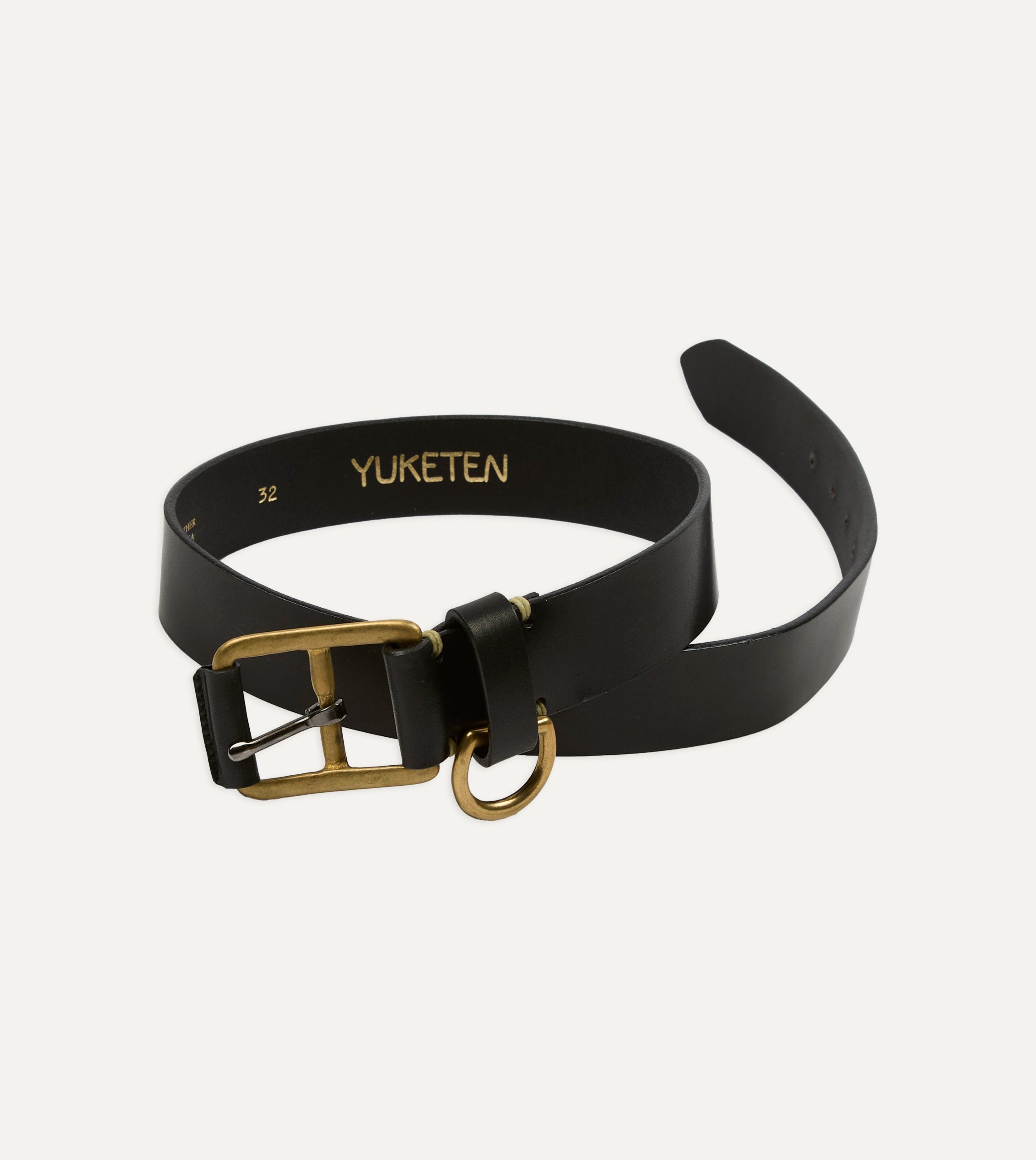 Yuketen Black Stitched D-Ring Belt - Image 5
