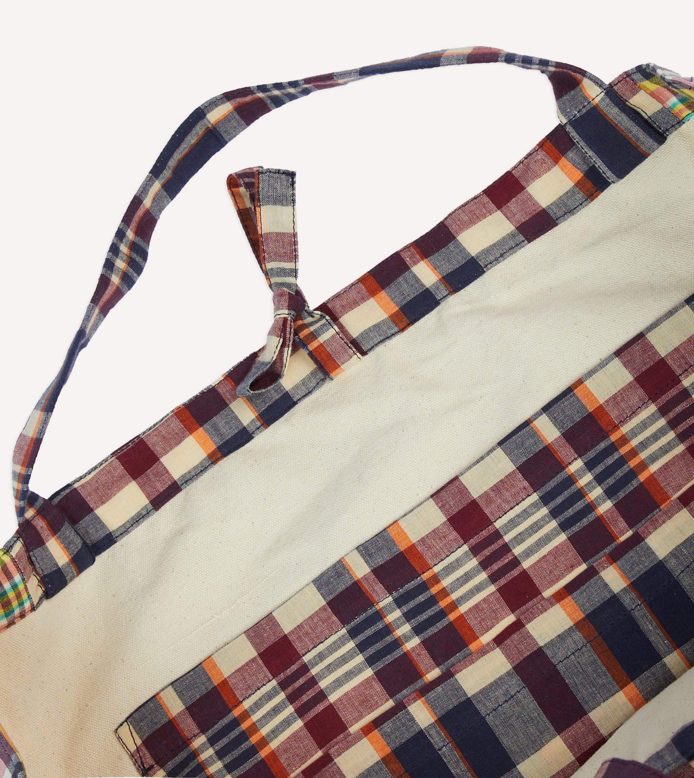 Patchwork Madras Cotton Tote Bag - Image 4