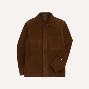 Brown Roughout Suede Overshirt