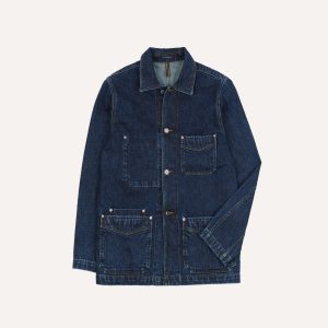 Stone Wash Selvedge Denim Five-Pocket Chore Jacket