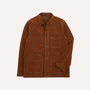 Rust Heavyweight Suede Five-Pocket Chore Jacket