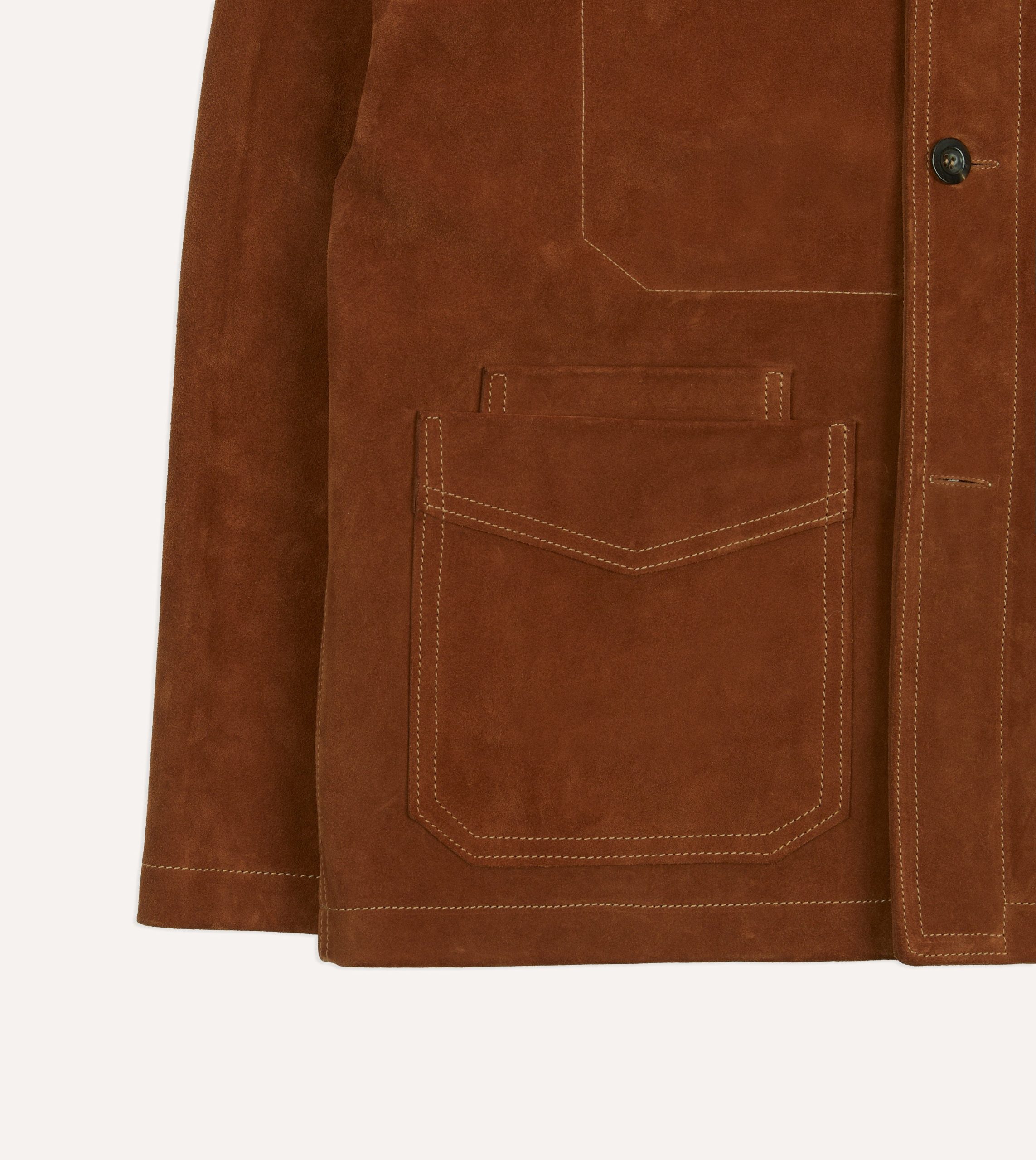 Rust Heavyweight Suede Five-Pocket Chore Jacket - Image 6
