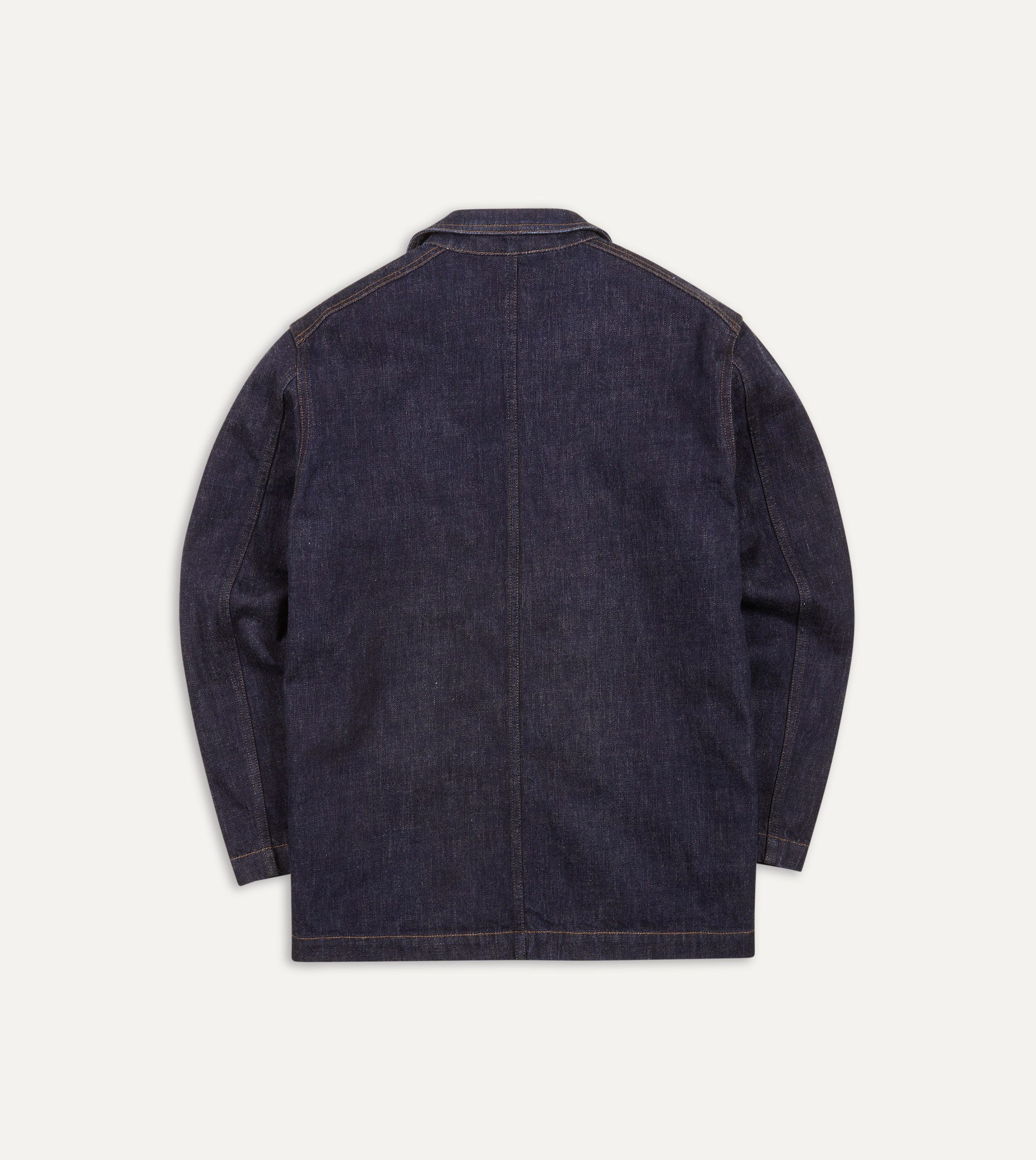 Indigo Rinse Denim Five-Pocket Chore Jacket - Image 7