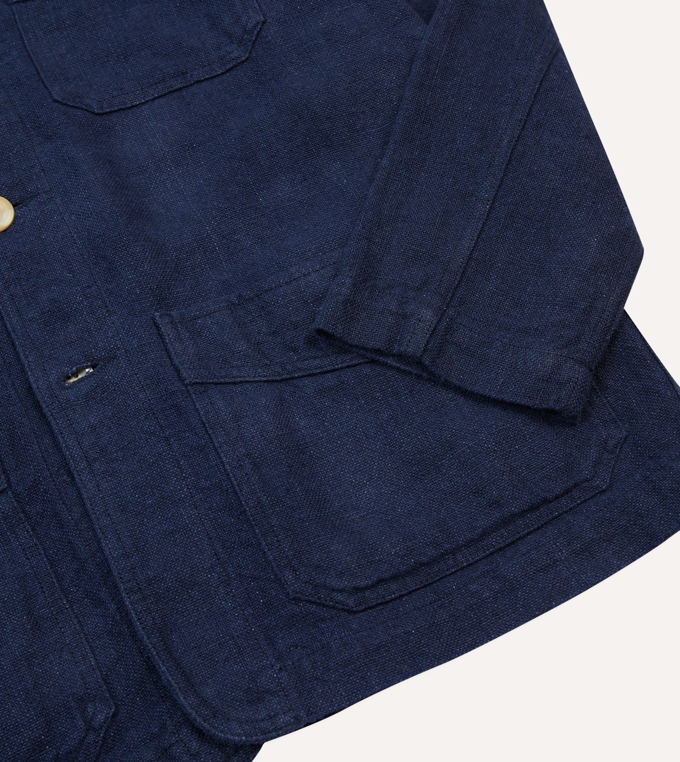 Navy Linen Five-Pocket Chore Jacket - Image 5
