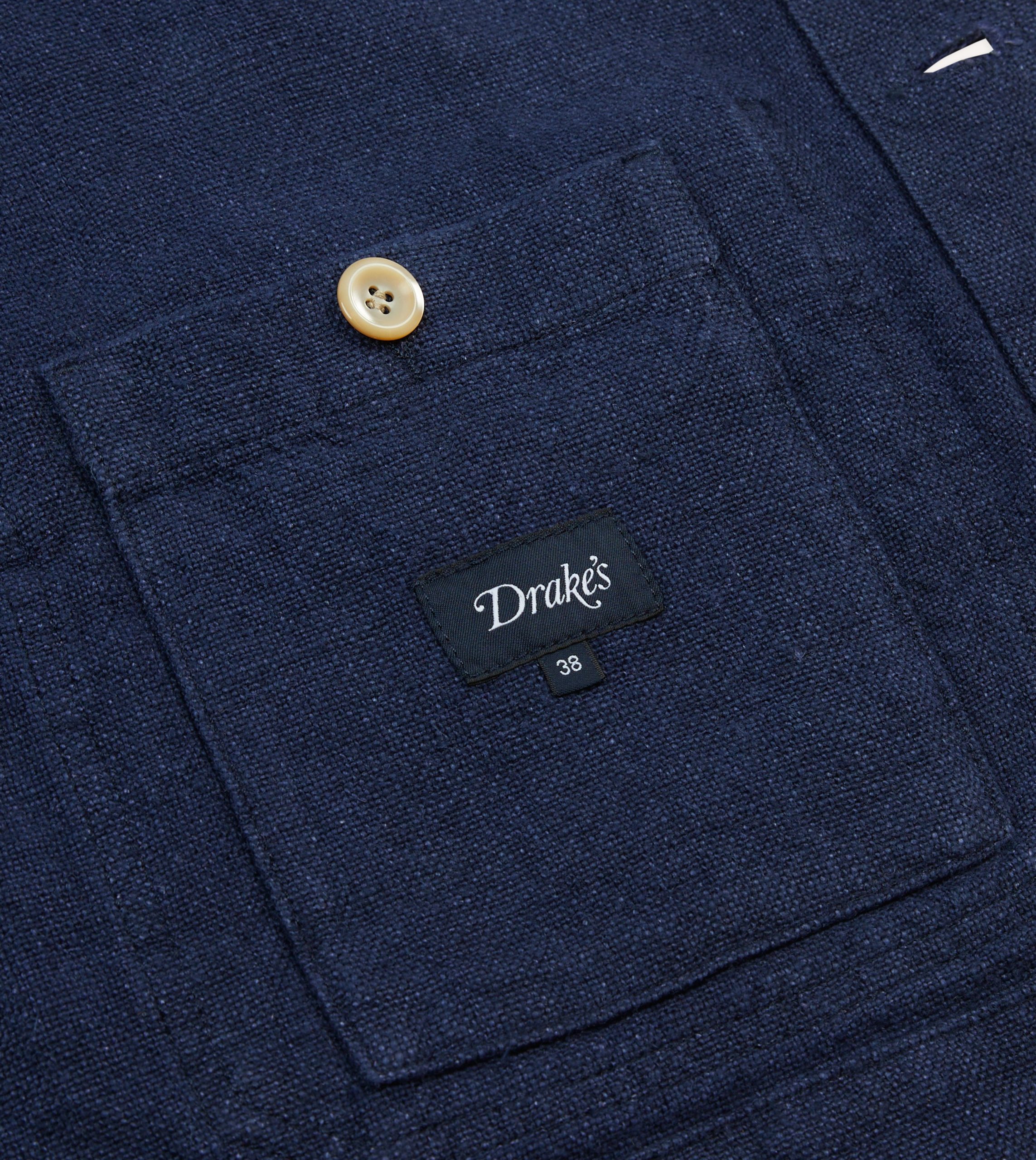 Navy Linen Five-Pocket Chore Jacket - Image 7
