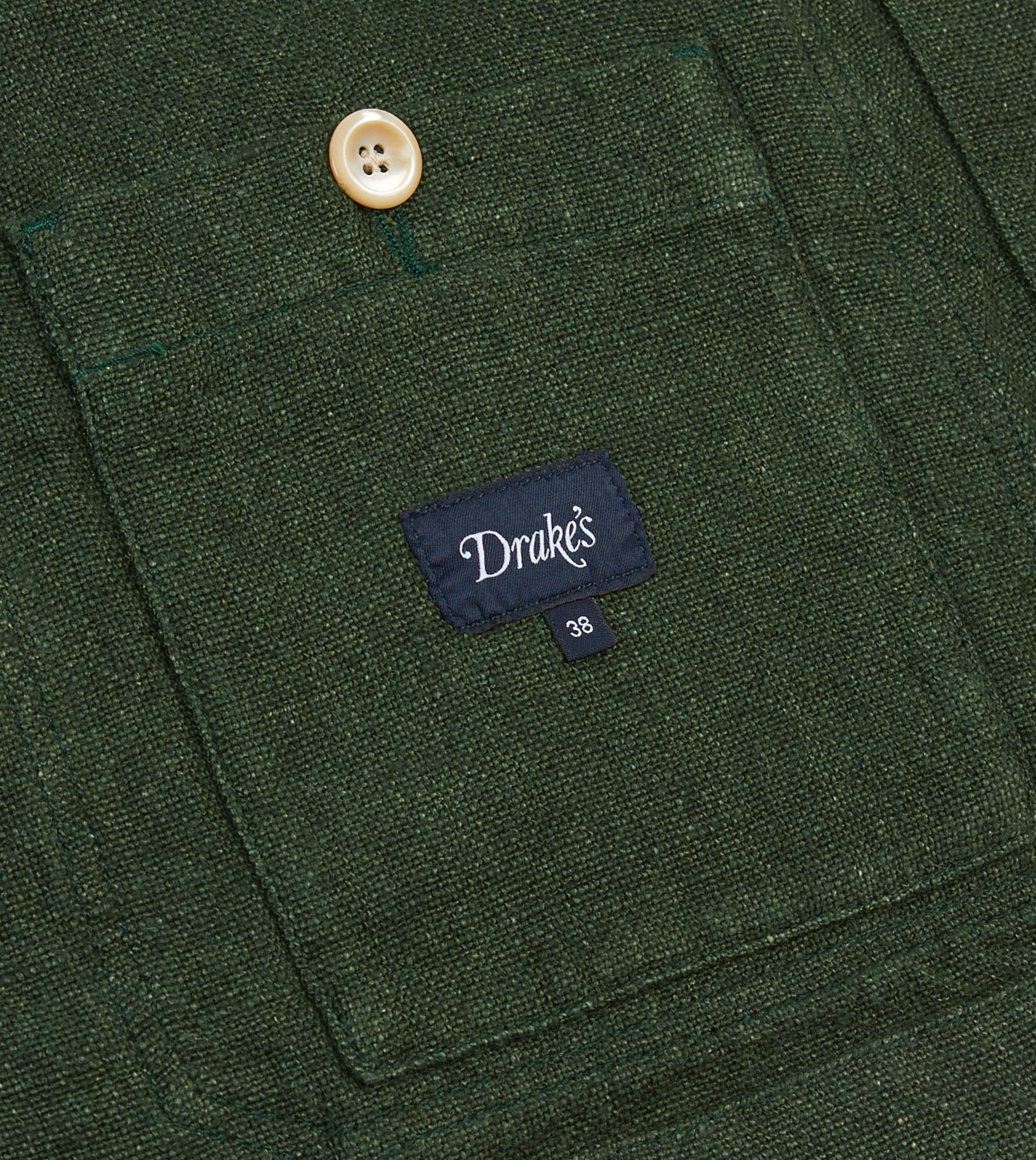 Green Linen Five-Pocket Chore Jacket - Image 7