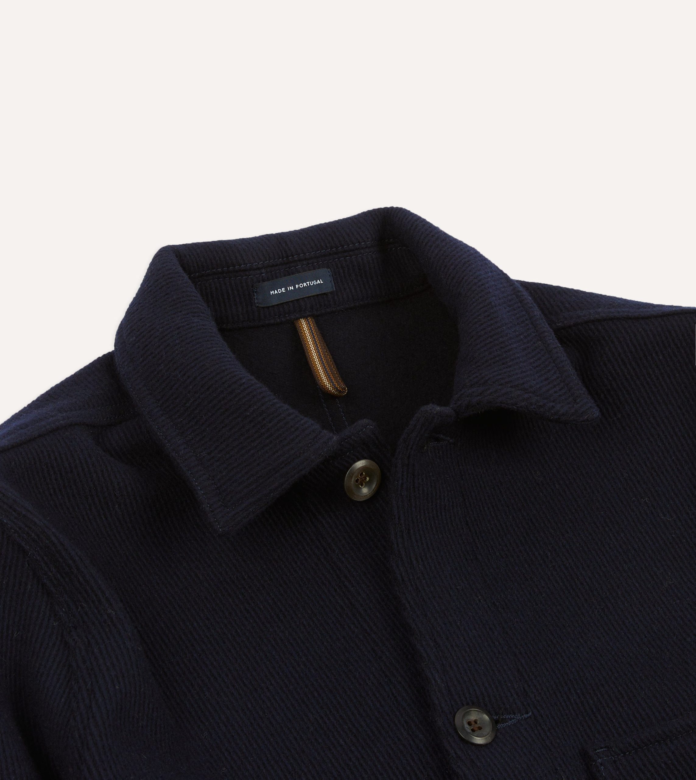 Navy Wool Five-Pocket Chore Jacket - Image 3