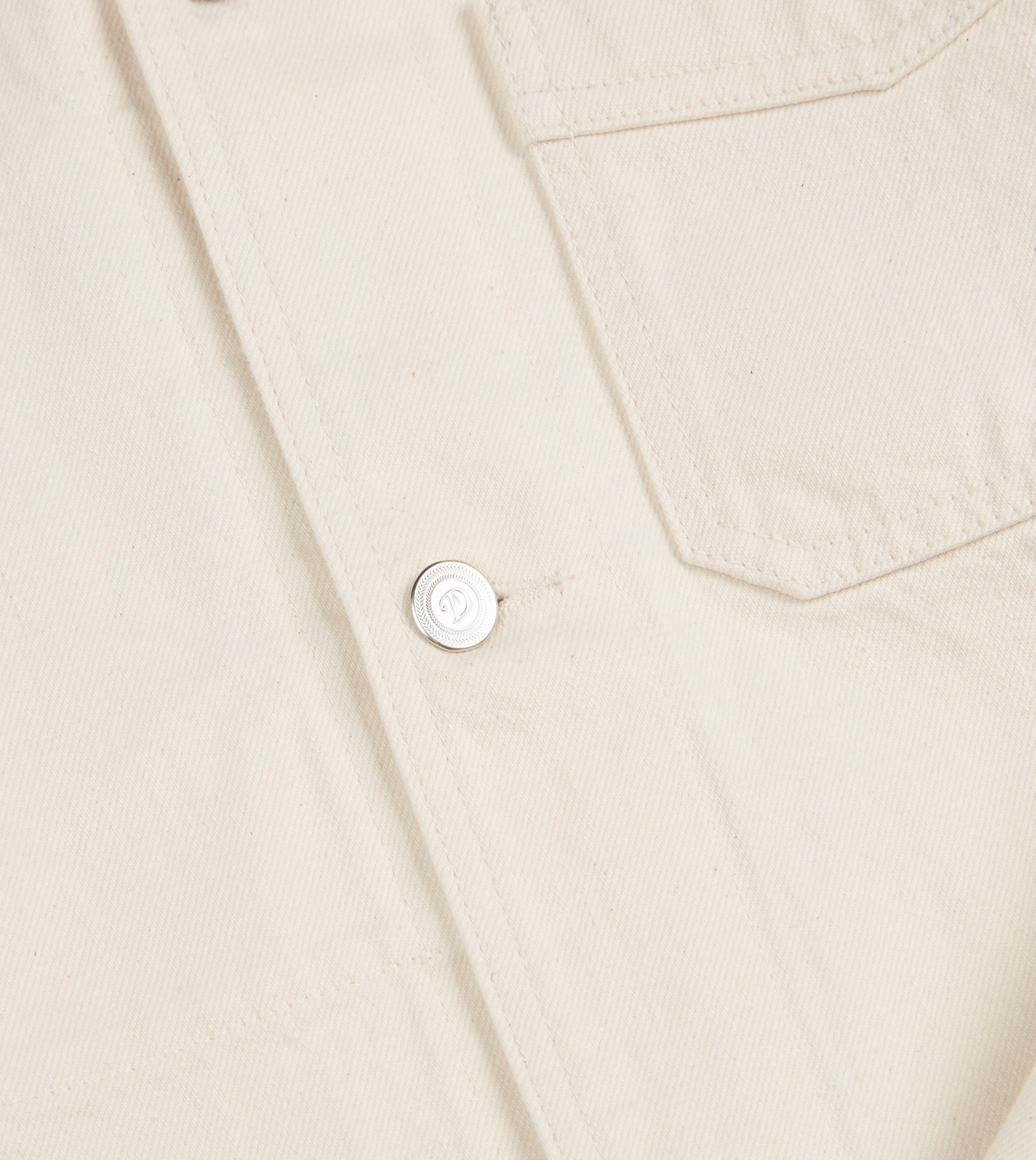 Ecru Selvedge Denim Five-Pocket Chore Jacket - Image 6