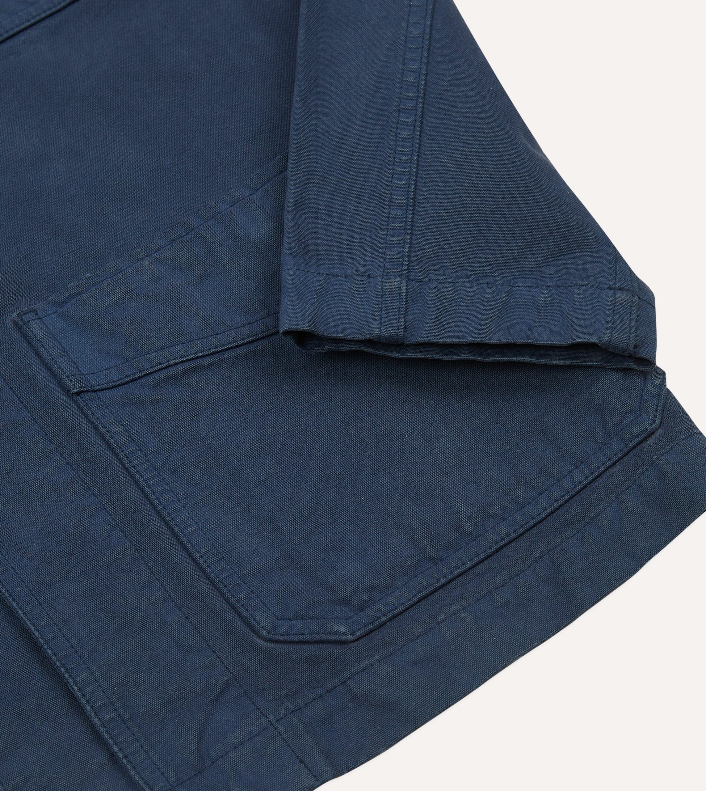 Navy Cotton Duck Canvas Five-Pocket Chore Jacket - Image 5