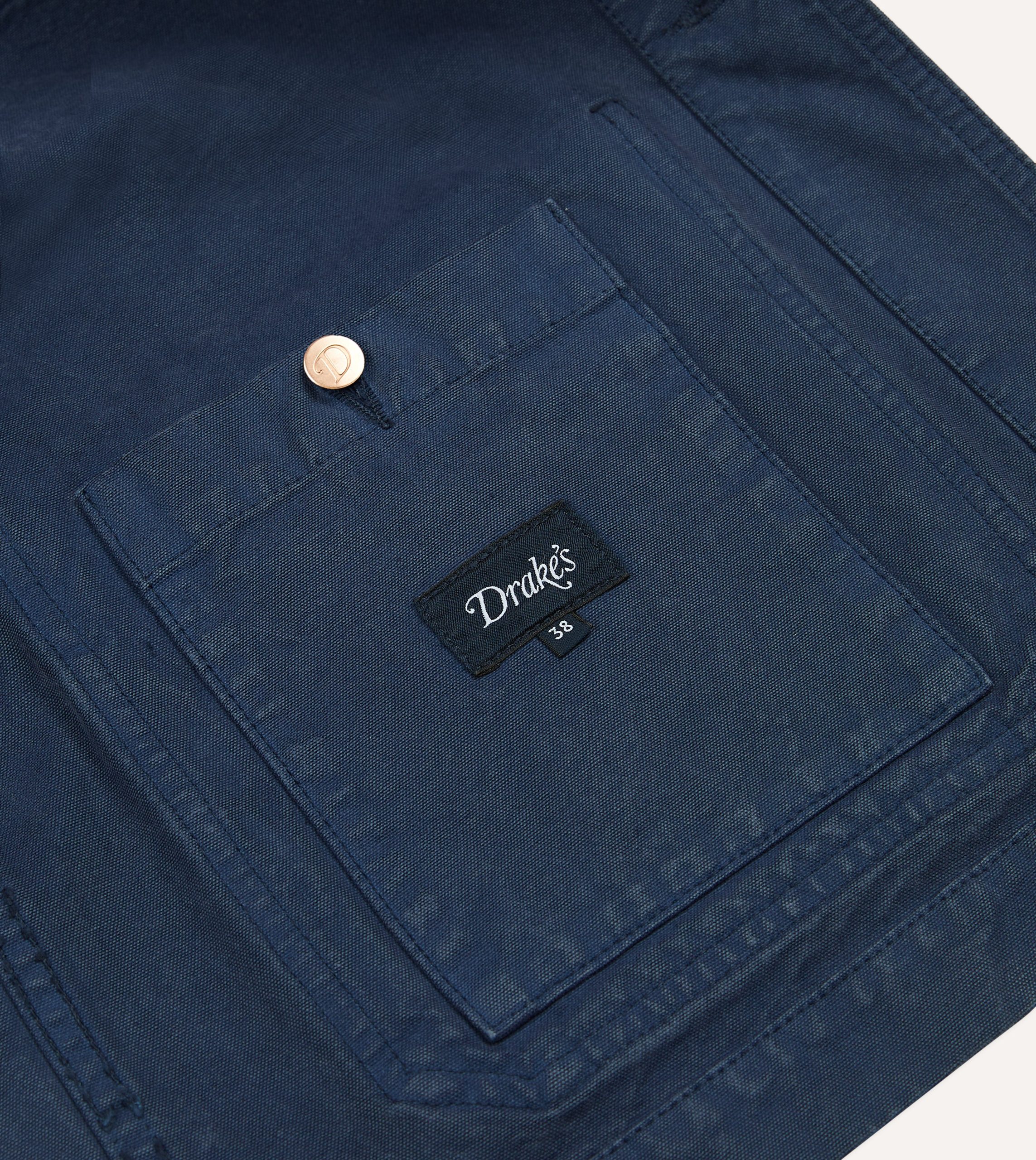 Navy Cotton Duck Canvas Five-Pocket Chore Jacket - Image 7