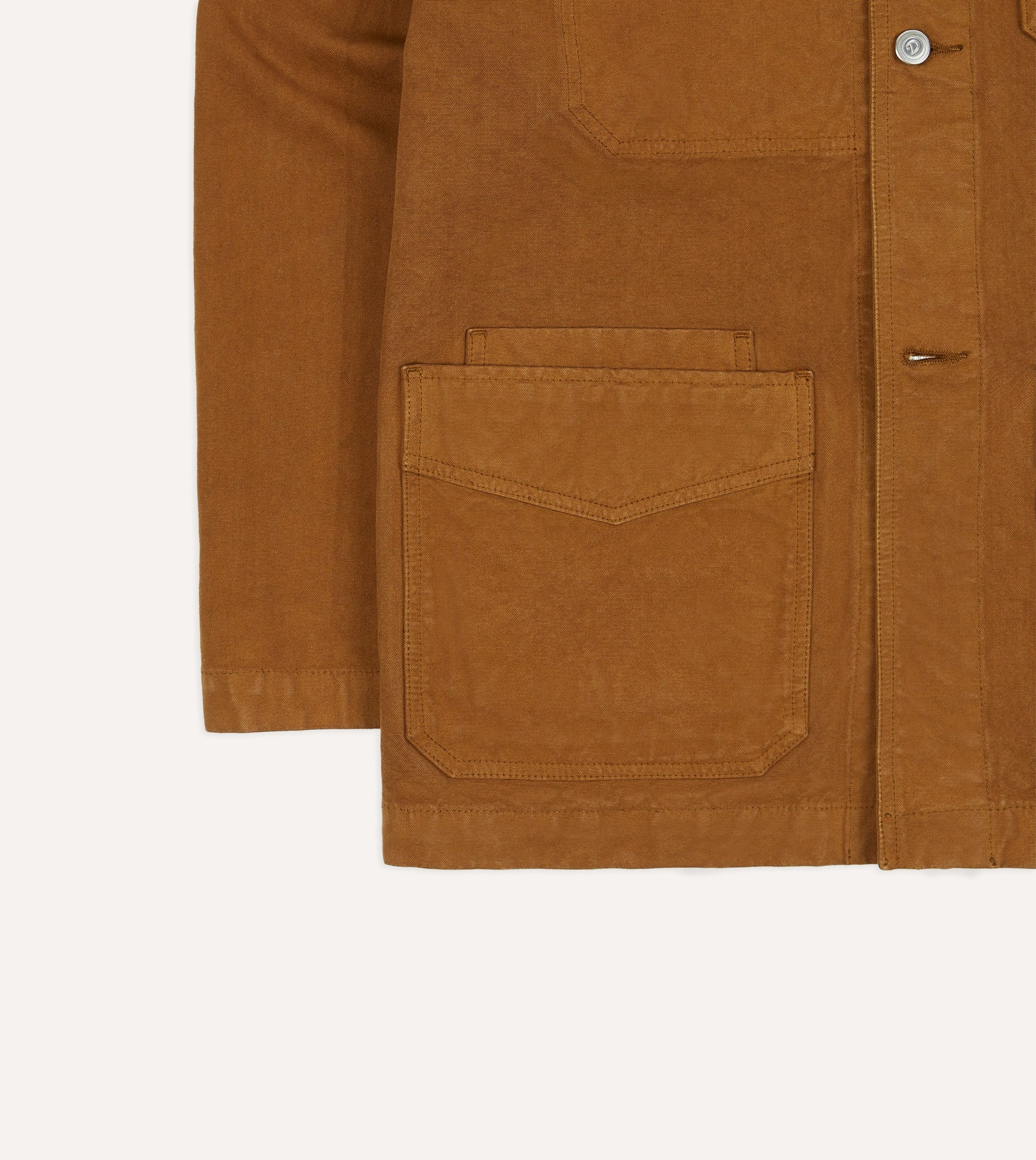 Tobacco Cotton Duck Canvas Five-Pocket Chore Jacket - Image 6