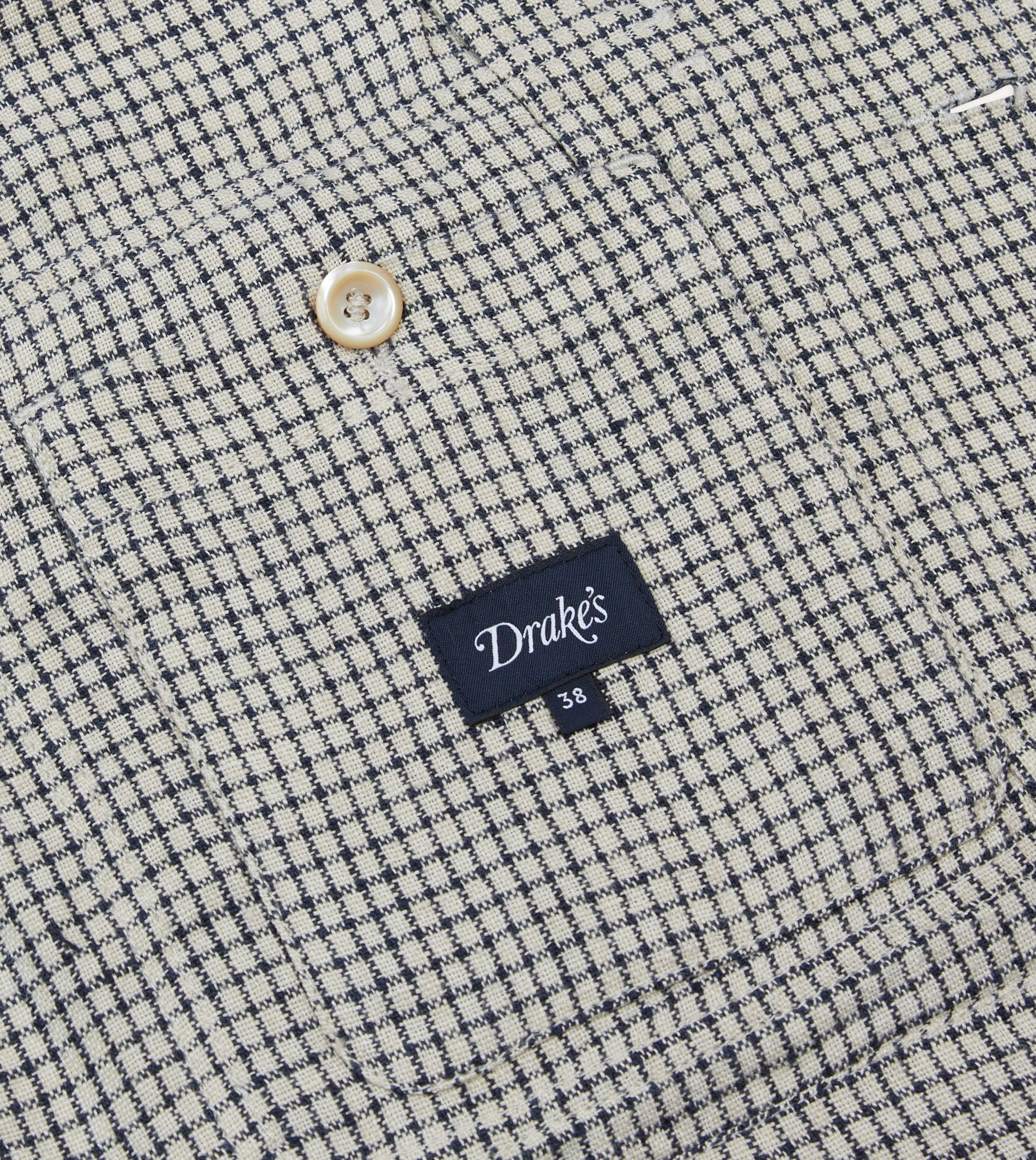 Ecru Check Linen Forestiere Jacket - Image 7