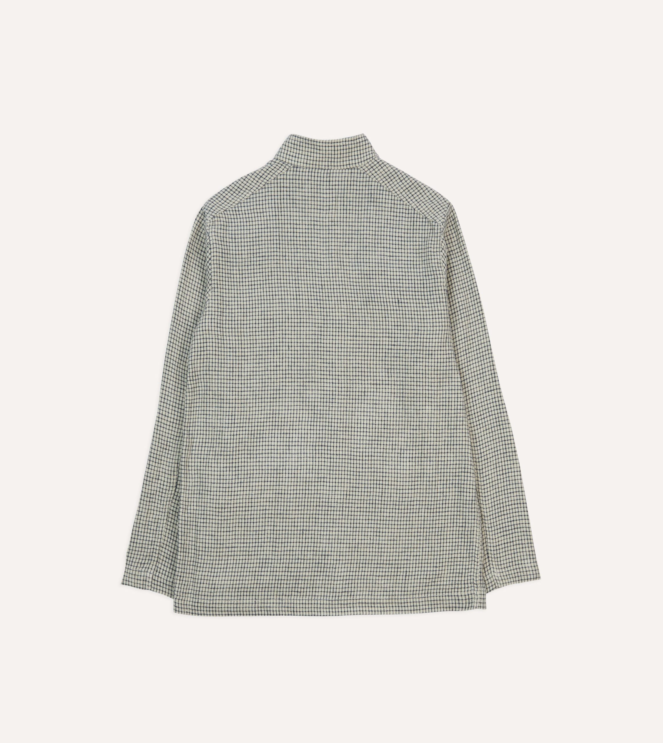 Ecru Check Linen Forestiere Jacket - Image 8