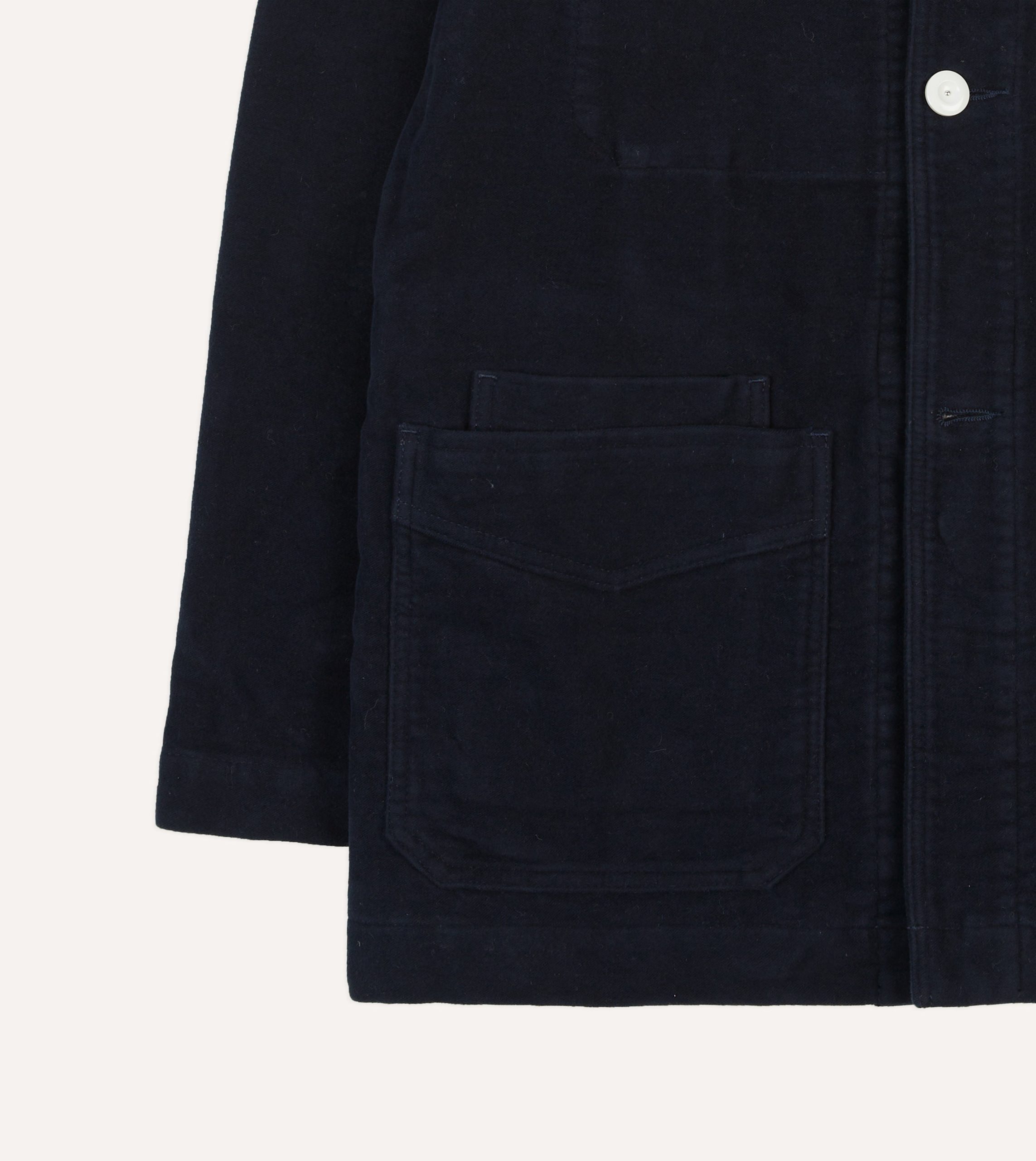 St. JOHN by Drake's Navy Moleskin Five-Pocket Chore Jacket - Image 6