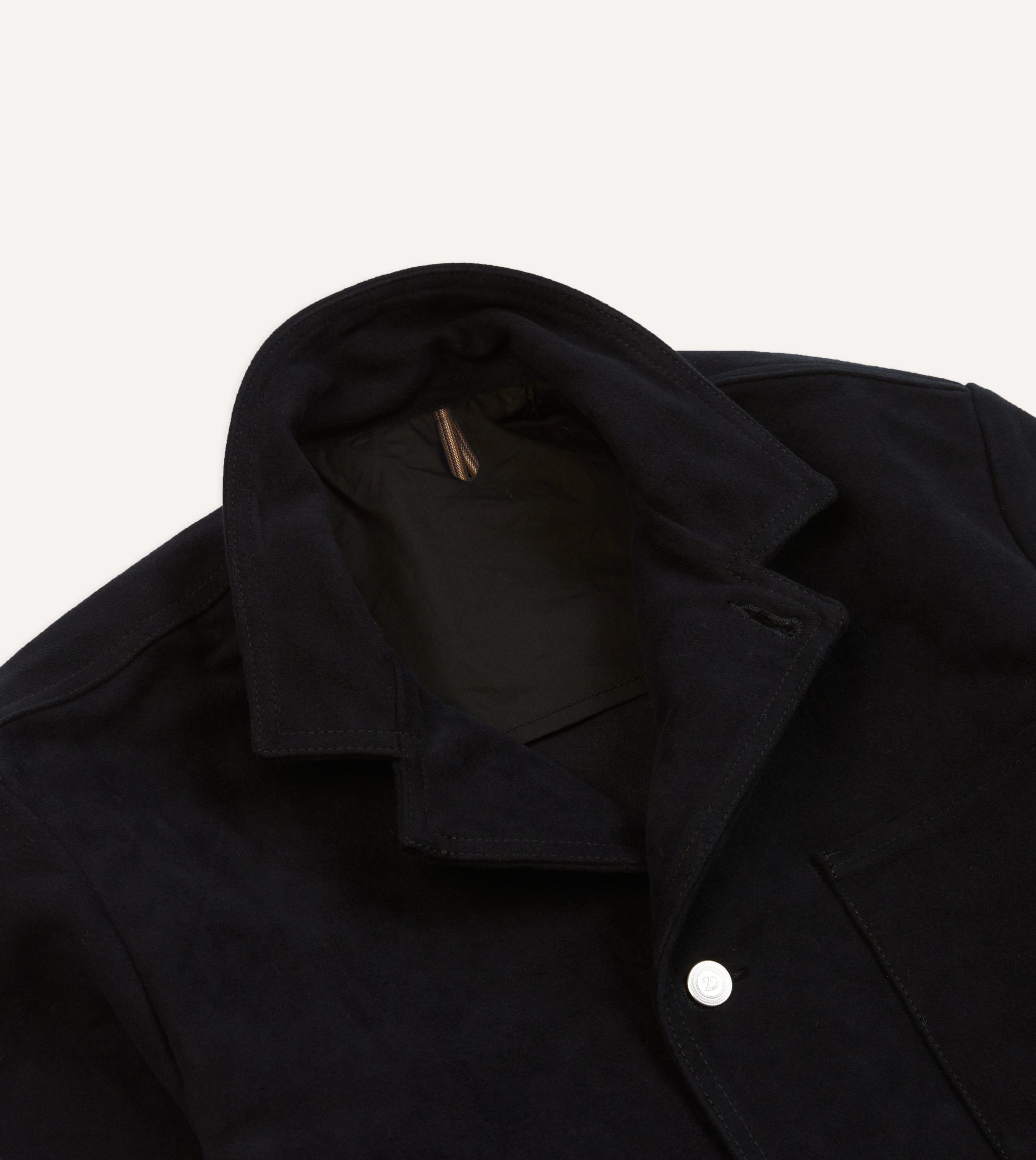 Dark Navy Moleskin Utility Jacket - Image 3
