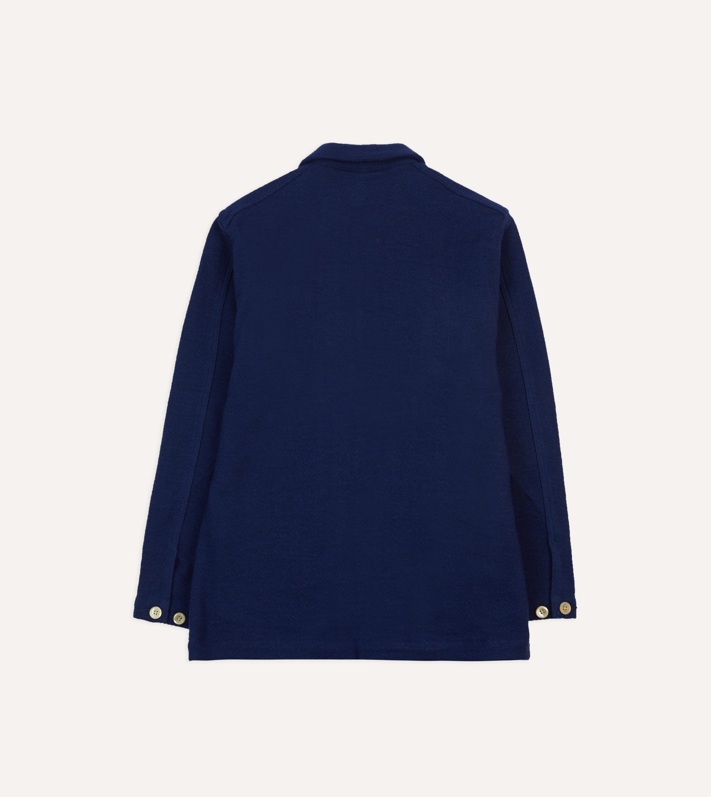 Blue Wool-Linen Three-Pocket Chore Jacket - Image 9