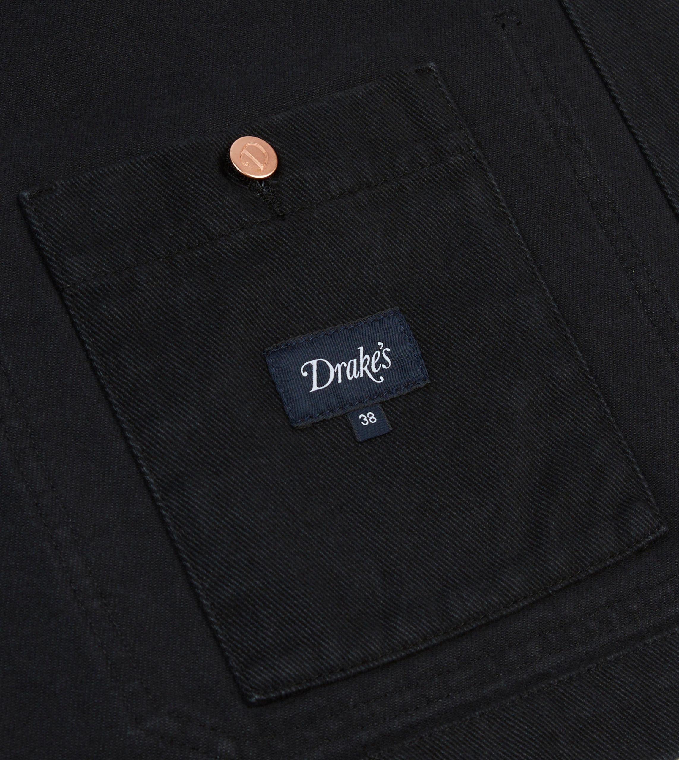 Black Heavy Twill Cotton Five-Pocket Chore Jacket - Image 7