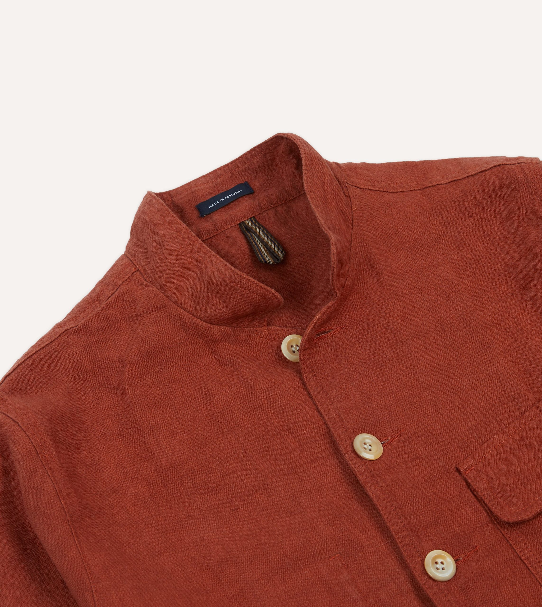 Rust Linen Forestiere Jacket - Image 3
