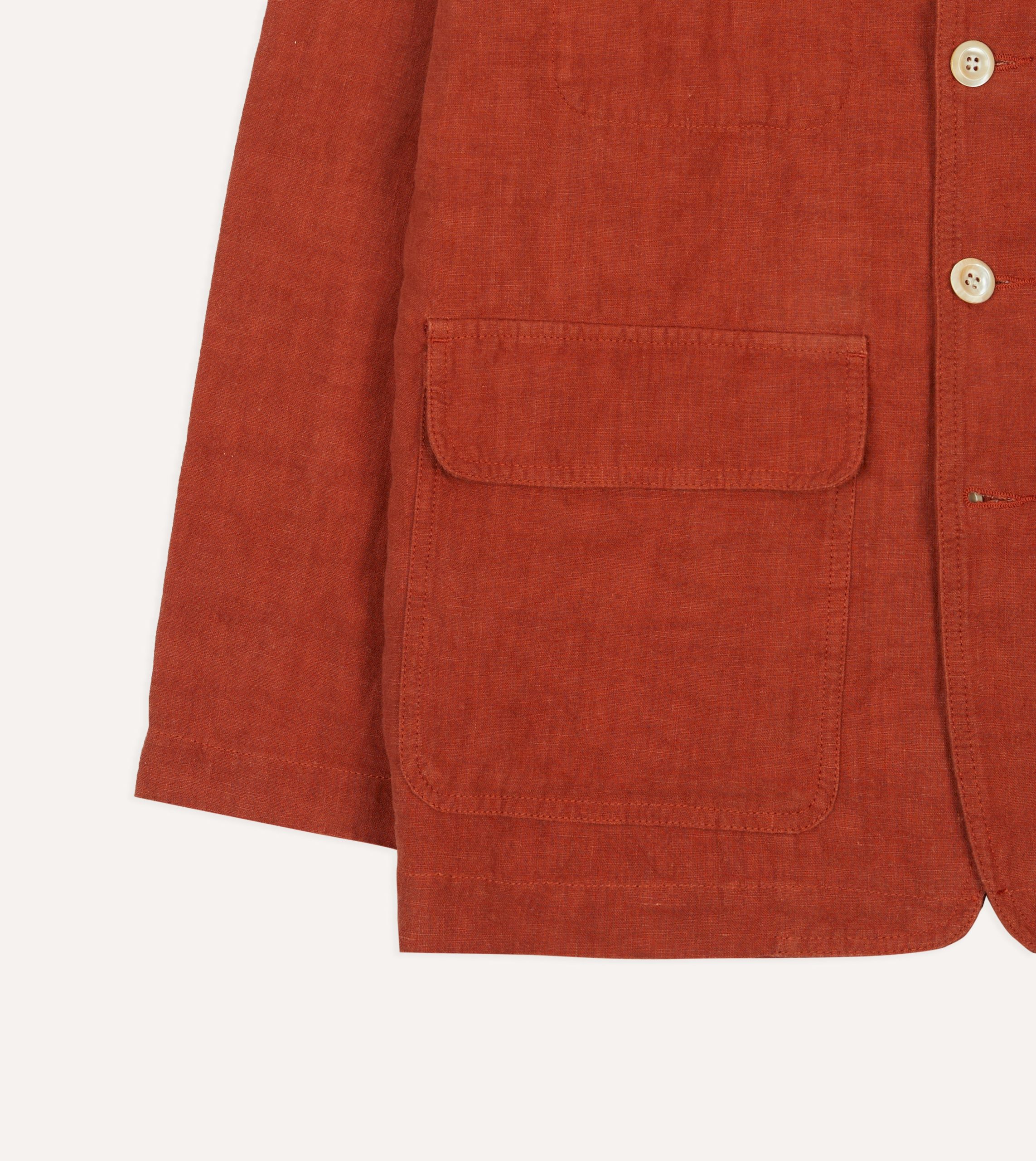 Rust Linen Forestiere Jacket - Image 6