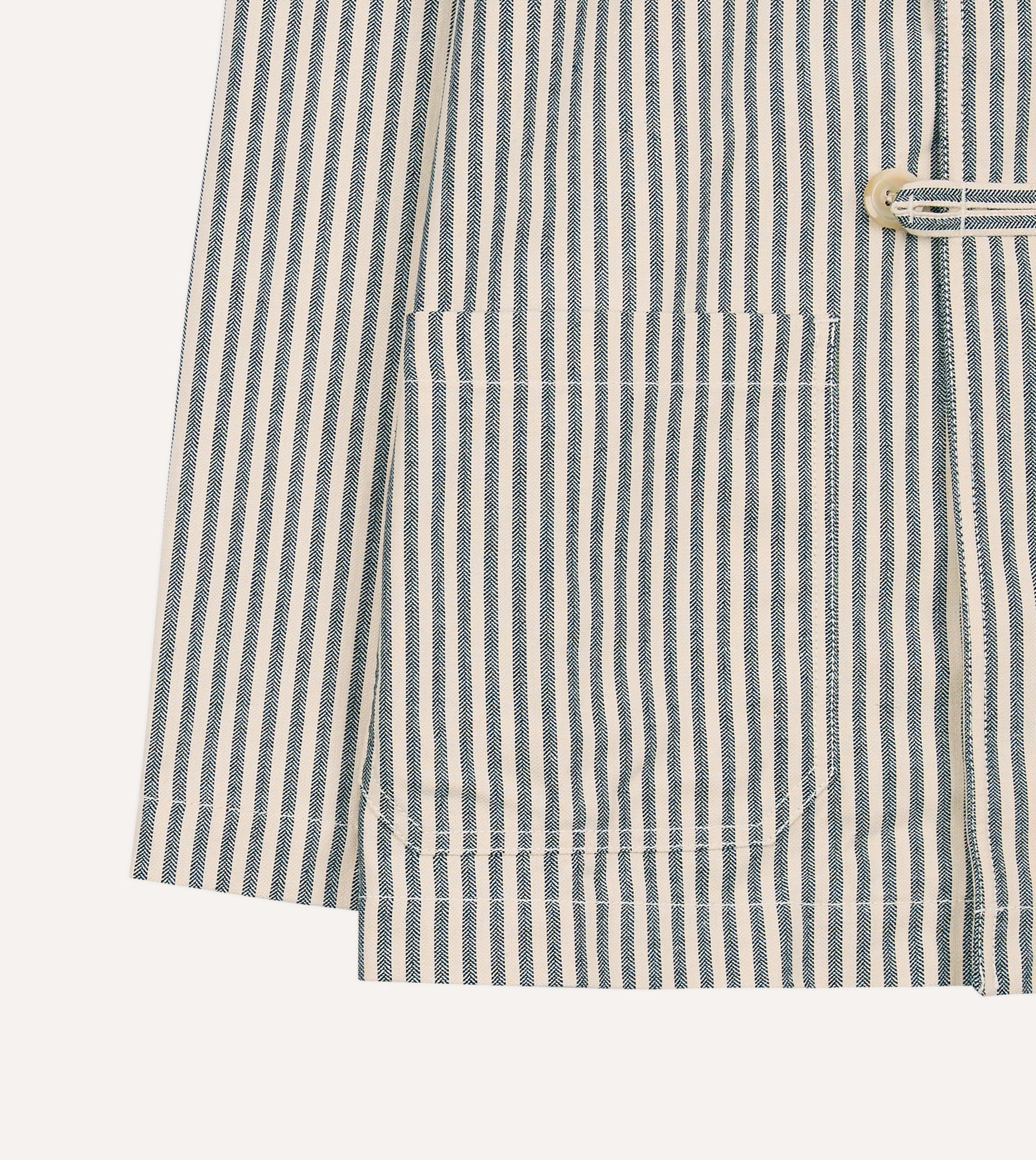 Blue and Ecru Stripe Cotton-Linen Deck Chore Jacket - Image 5