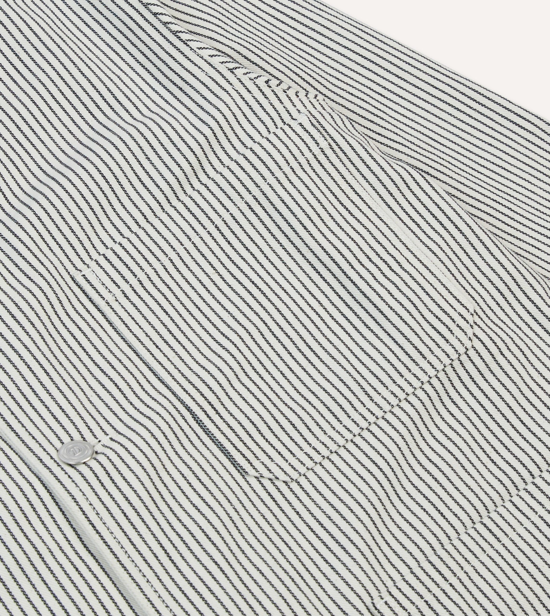 Navy and Ecru Stripe Cotton Stoker Jacket - Image 4