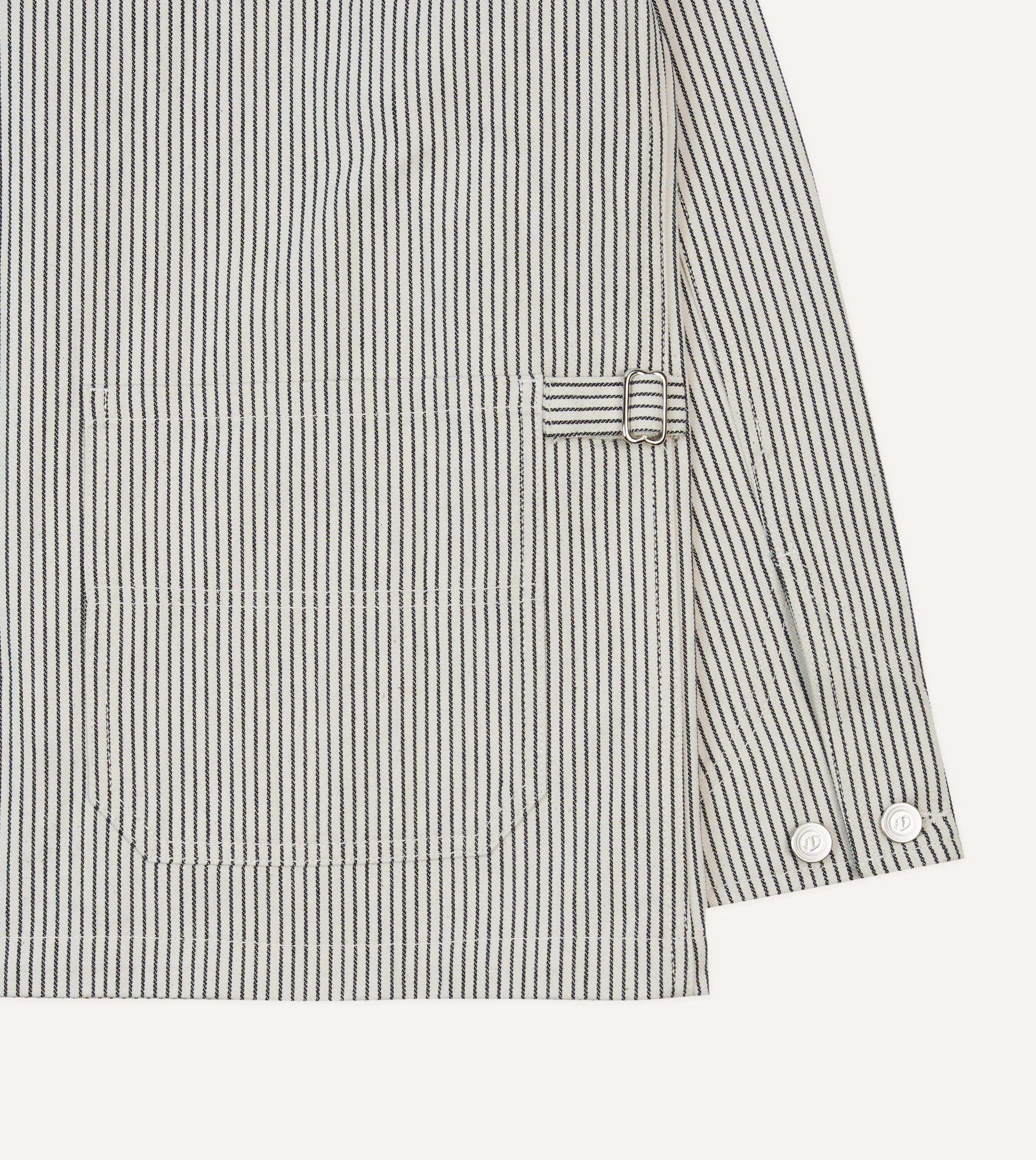 Navy and Ecru Stripe Cotton Stoker Jacket - Image 6