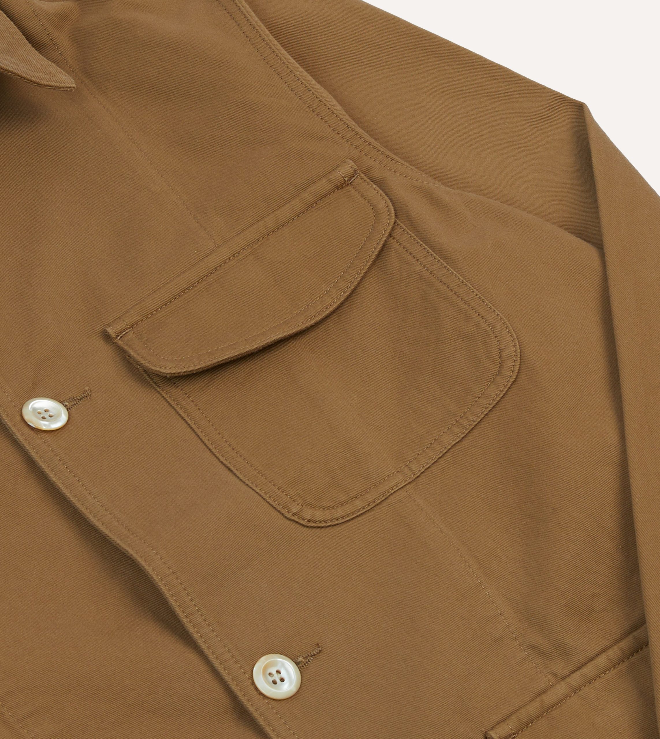 Tan Cotton Three-Pocket Chore Jacket - Image 4