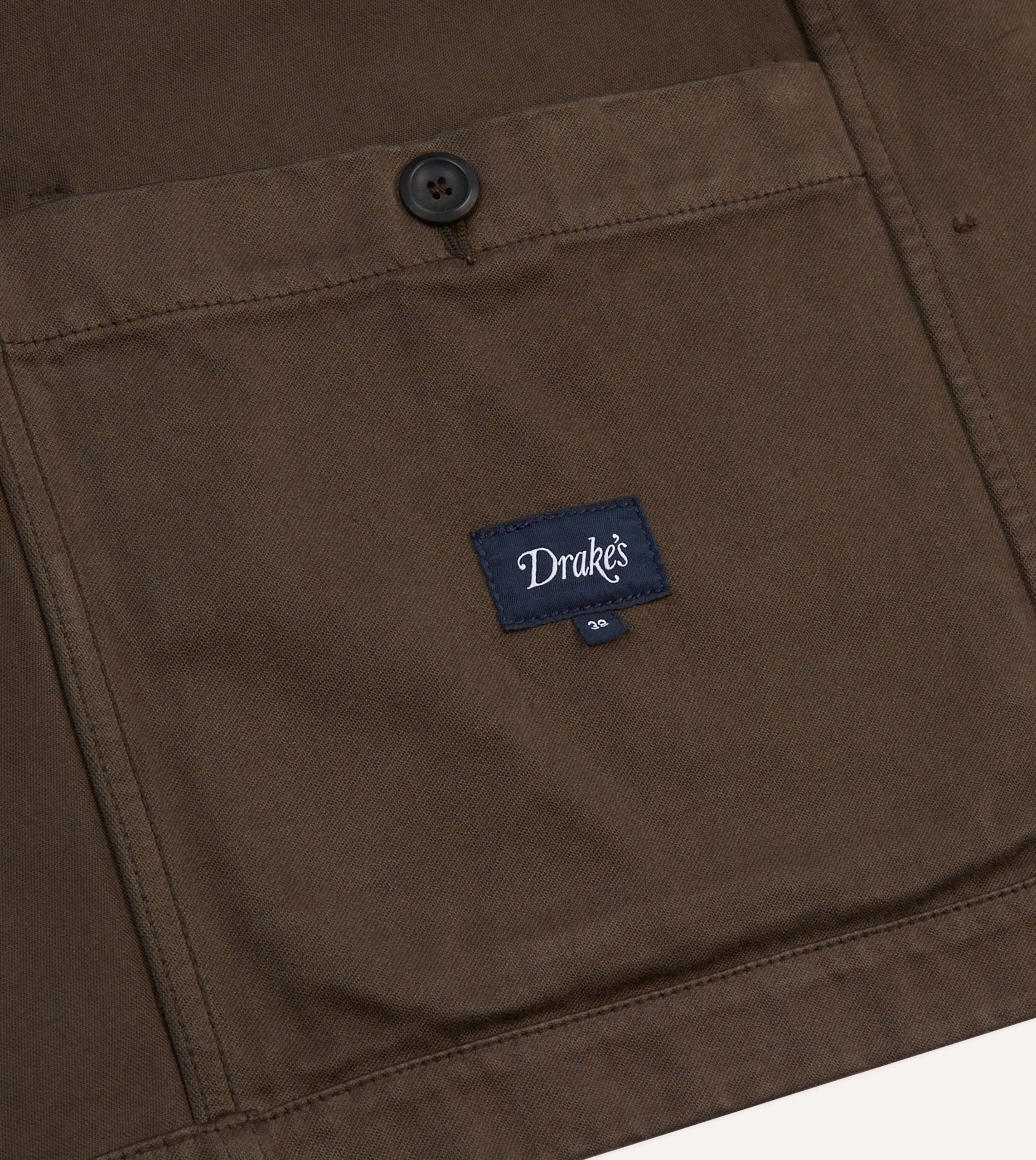 Brown Cotton Double-Breasted Chore Coat - Image 7