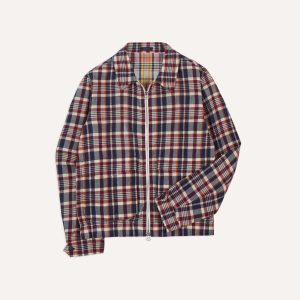 Waxed Madras Cotton Tennis Blouson Jacket