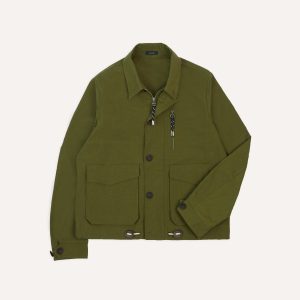 Olive Cotton Blouson Jacket