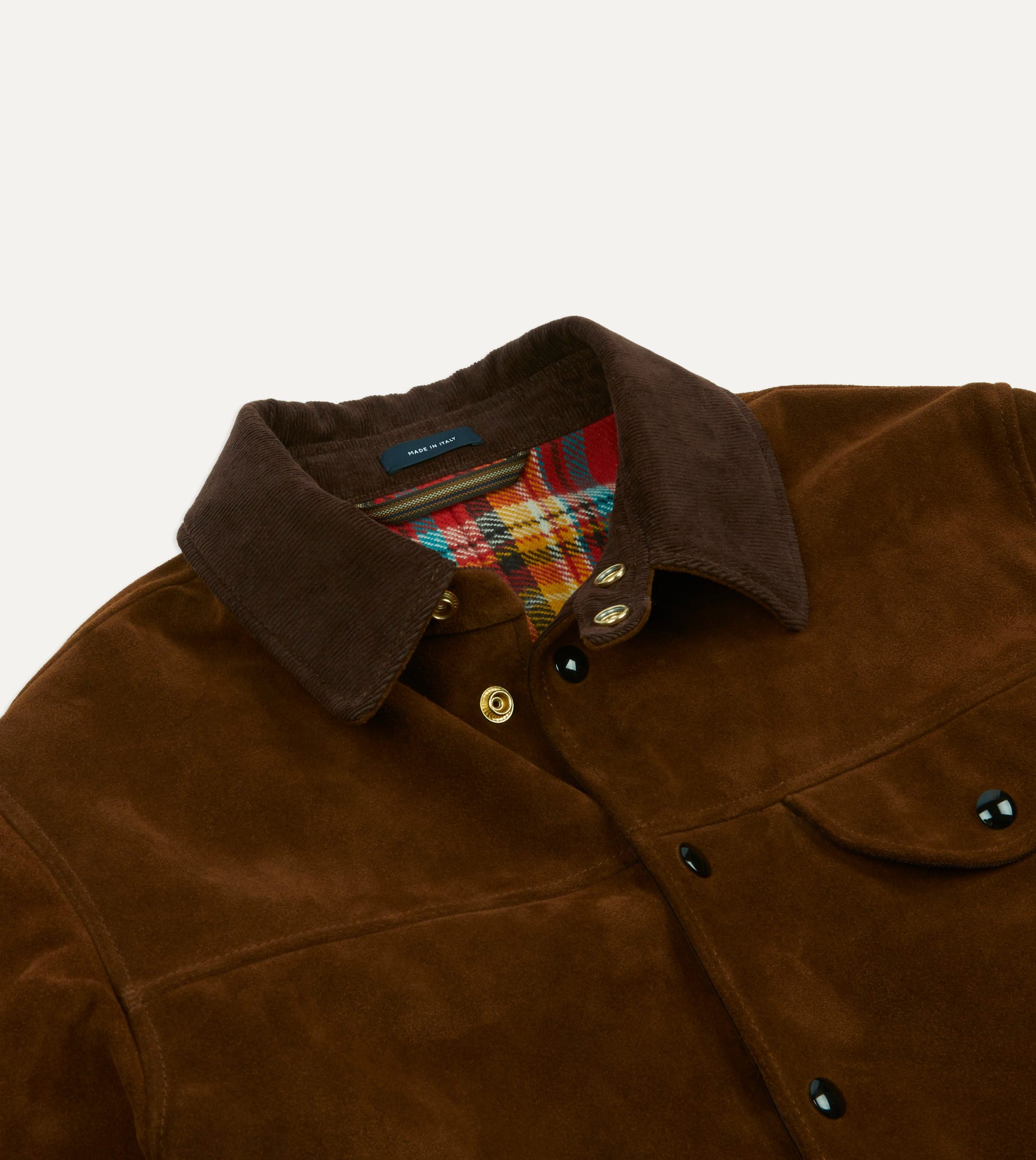 Brown Suede Car Coat with Blanket Lining - Image 3