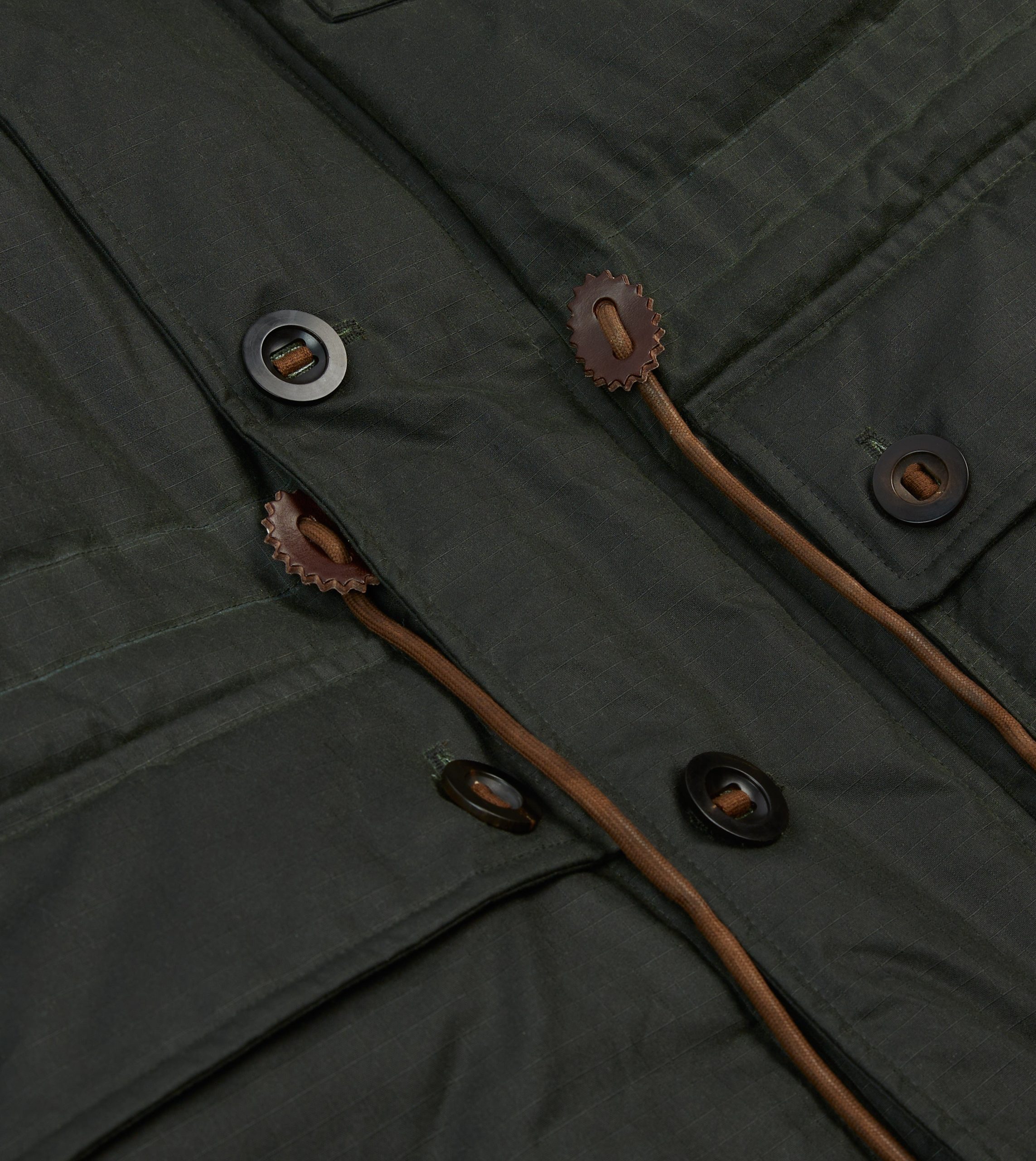 Green Waxed Cotton Expedition Parka - Image 6