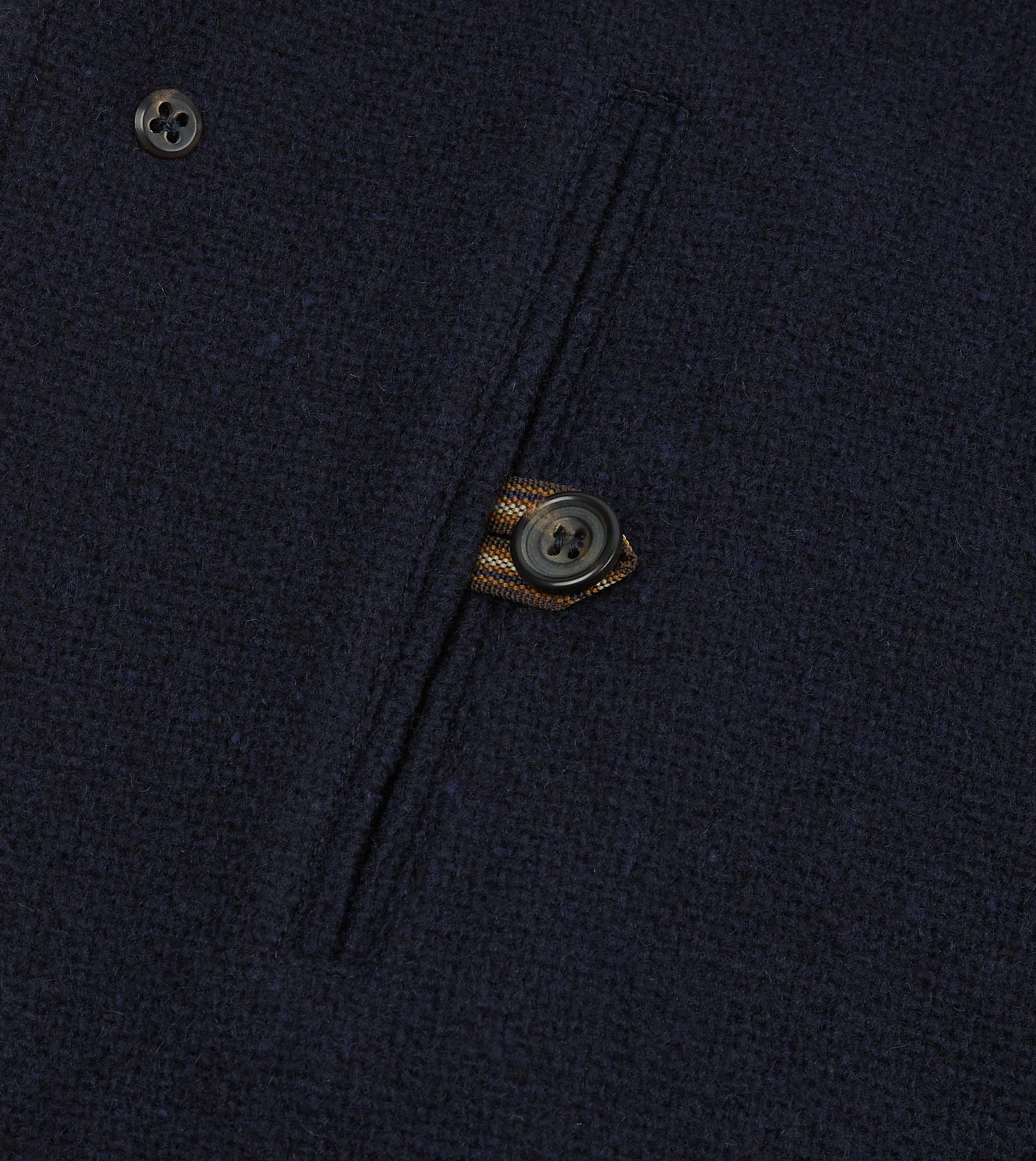 Navy Wool Raglan Coat - Image 6
