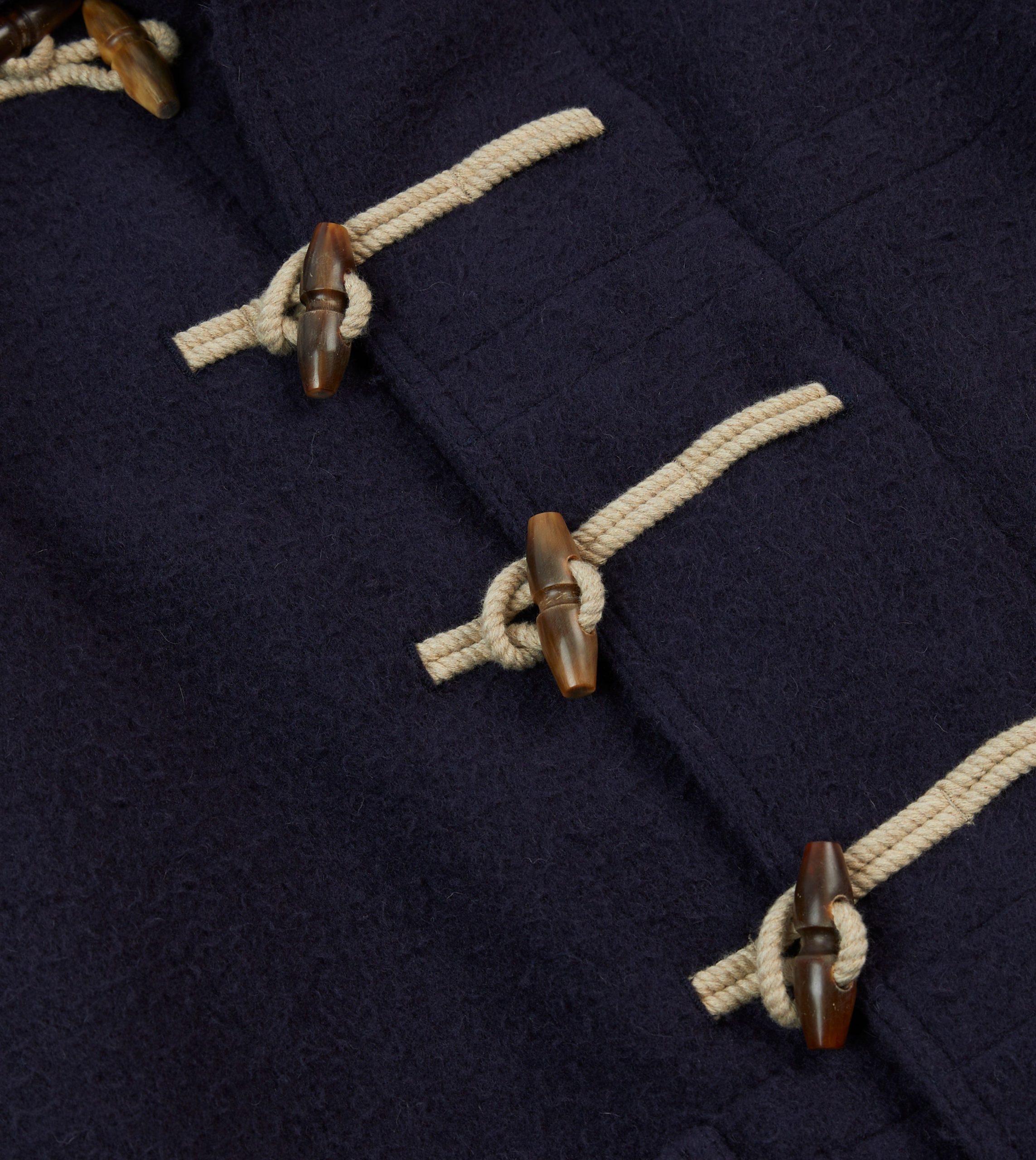 Navy Casentino Wool Short Duffle Coat - Image 5