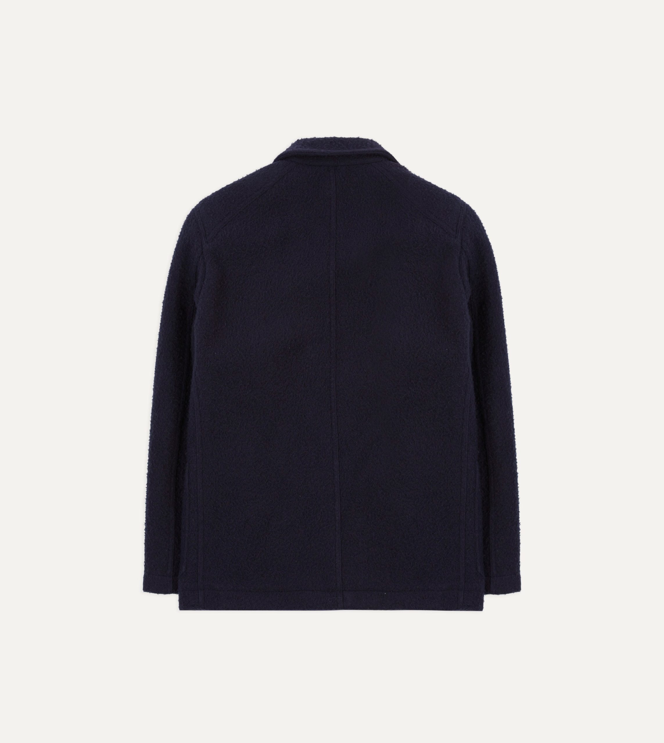Navy Casentino Wool Short Duffle Coat - Image 9