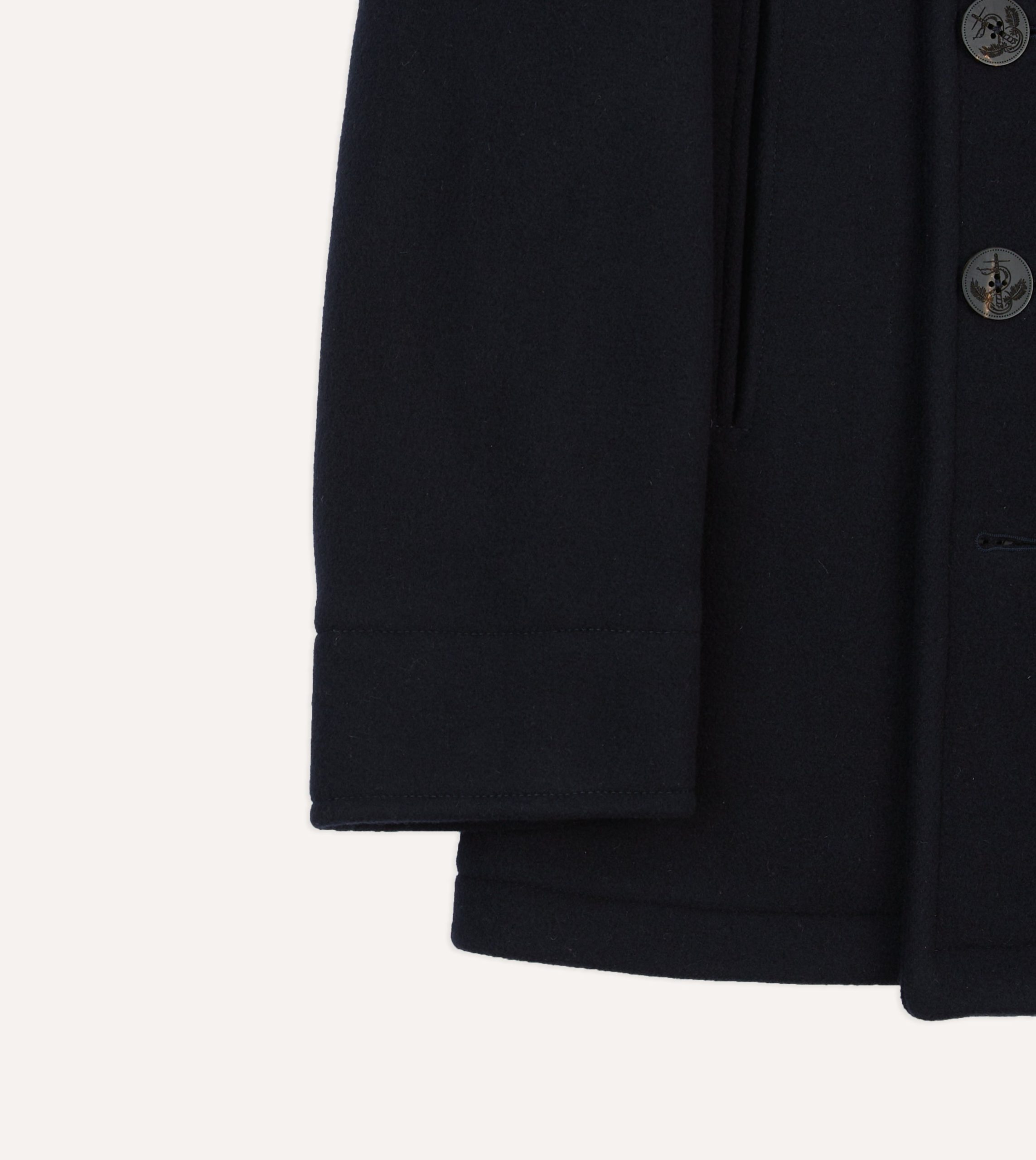 Navy Wool Double-Breasted Peacoat - Image 6