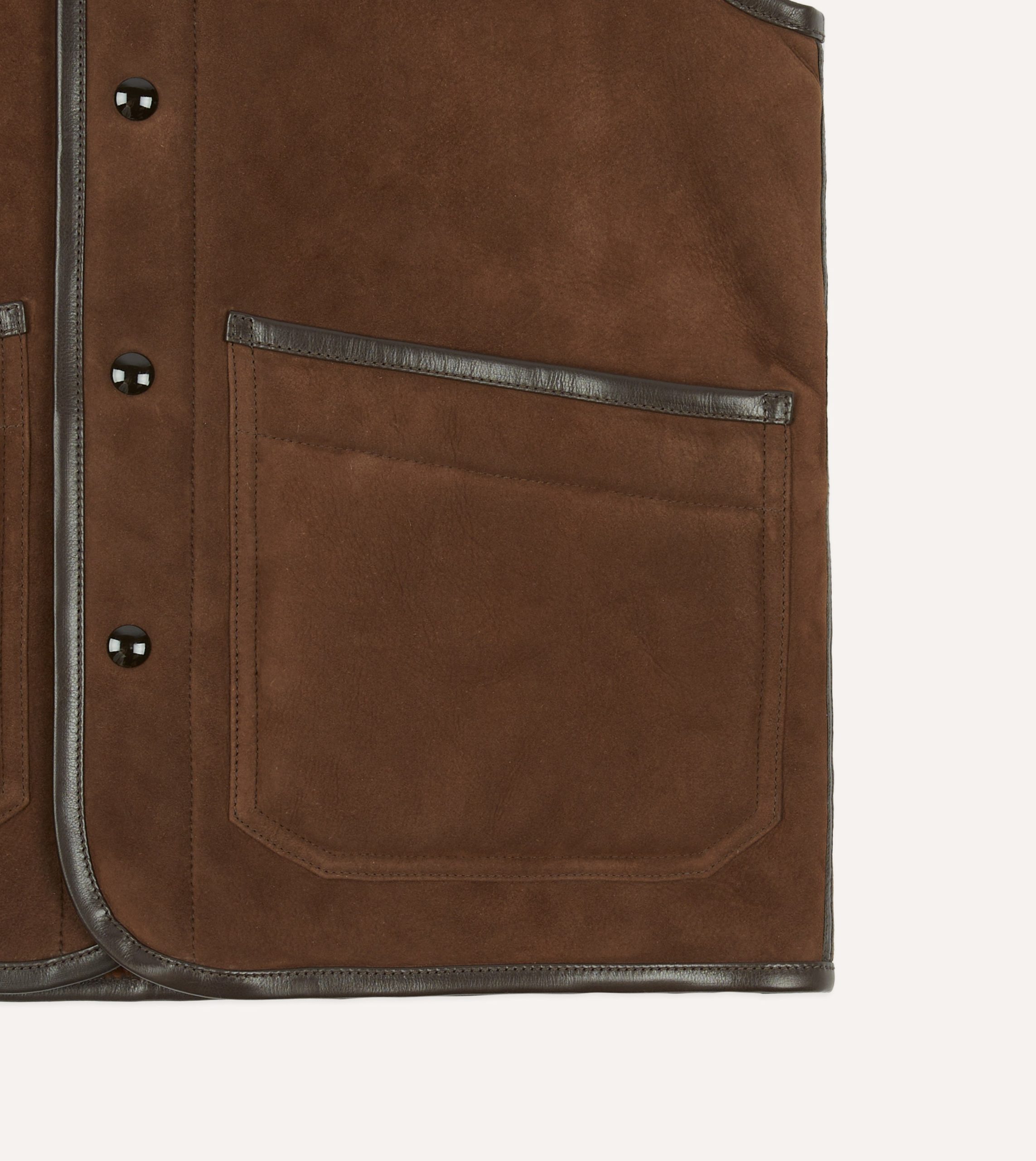 Brown Suede Shearling Vest - Image 4