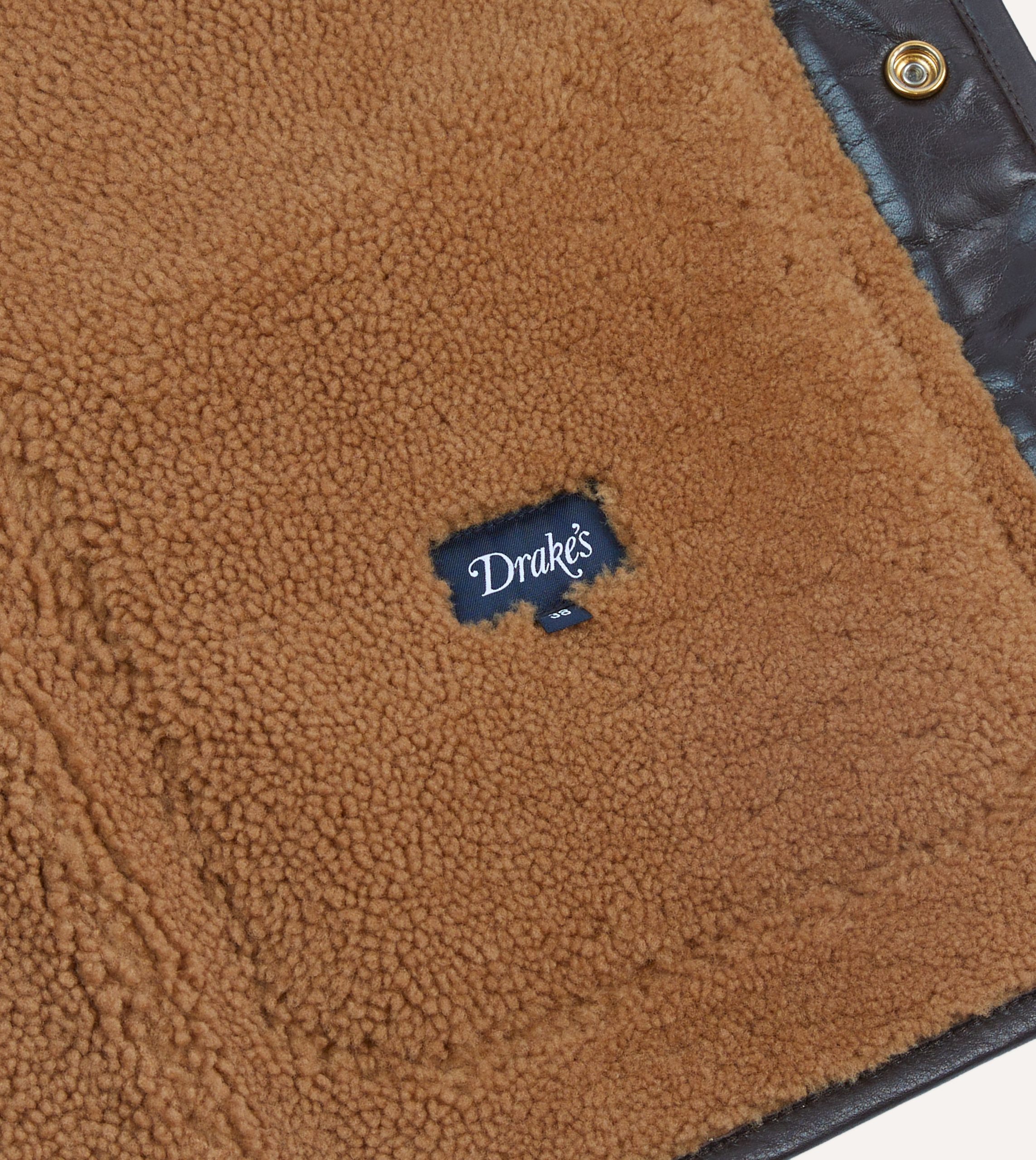 Tan Suede Shearling Vest - Image 6